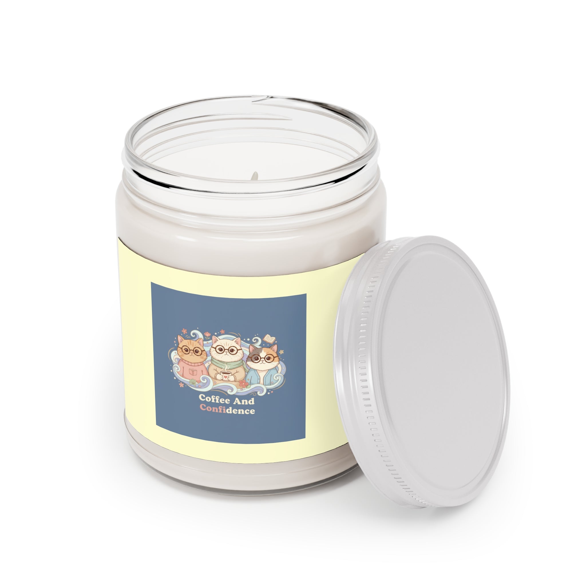 Cats With Glasses Scented Candle – Coffee and Confidence