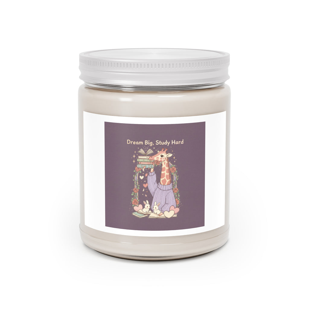 Dream Big, Study Hard Giraffe, bunnies Scented Candle