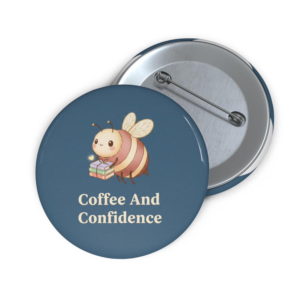 Bee Pin Button – Coffee and Confidence