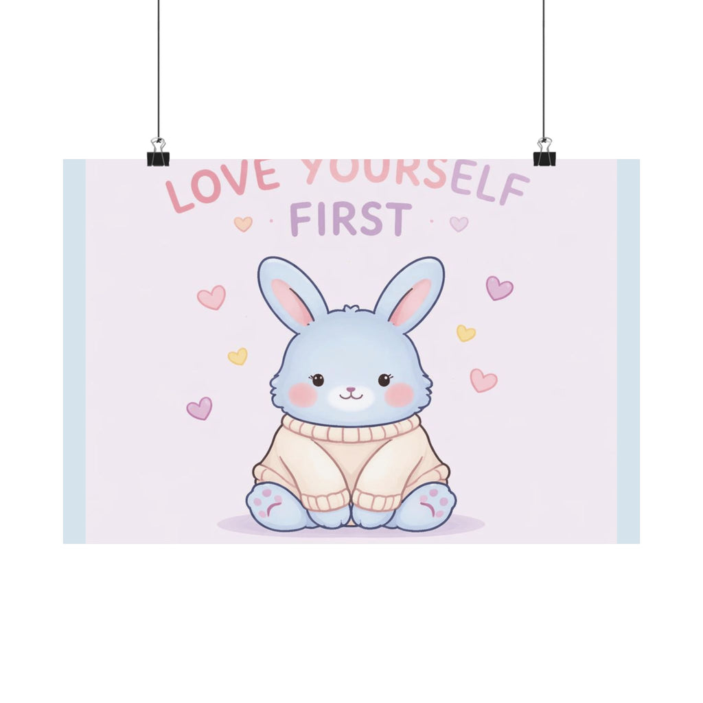 "LOVE YOURSELF FIRST" Black Cat Poster | College Girl Gift | Fashion | KayKay Classics