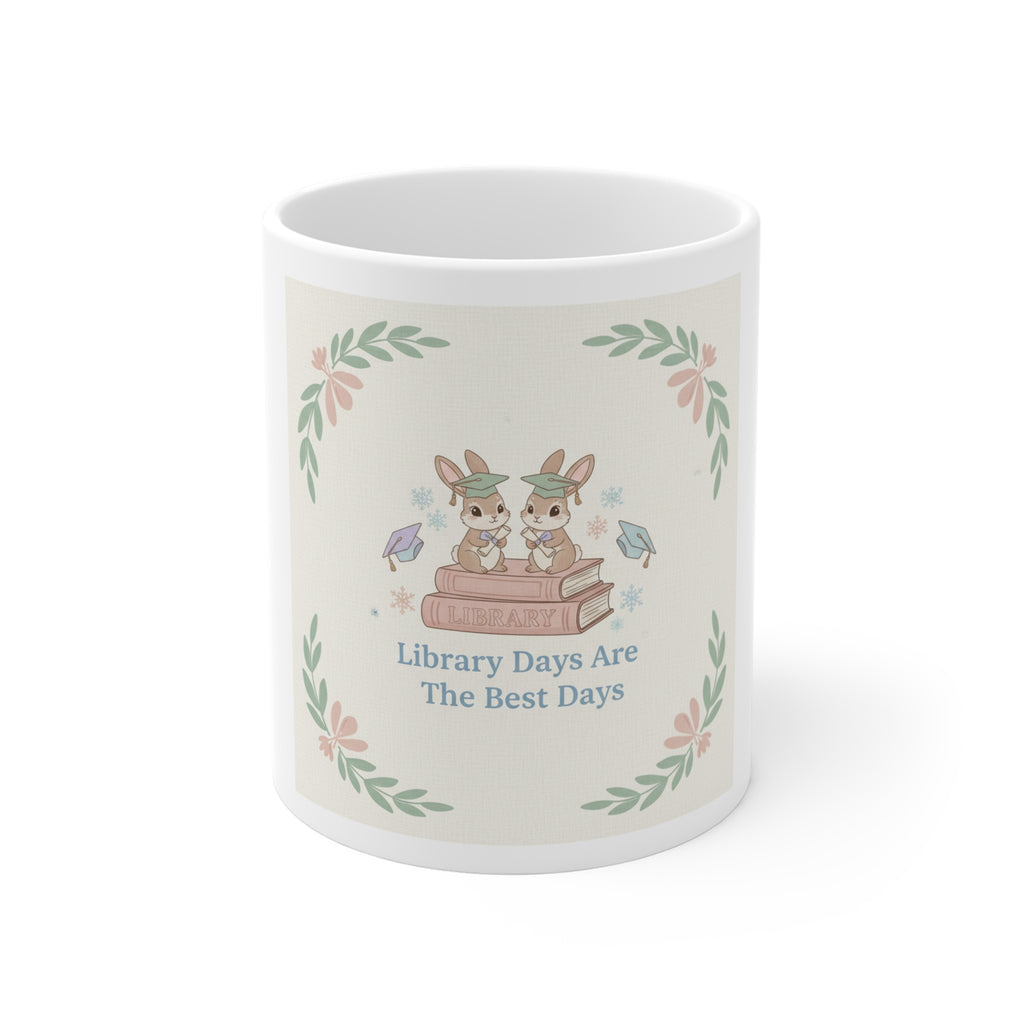 Library Days Are The Best Days Rabbits Mug 11oz