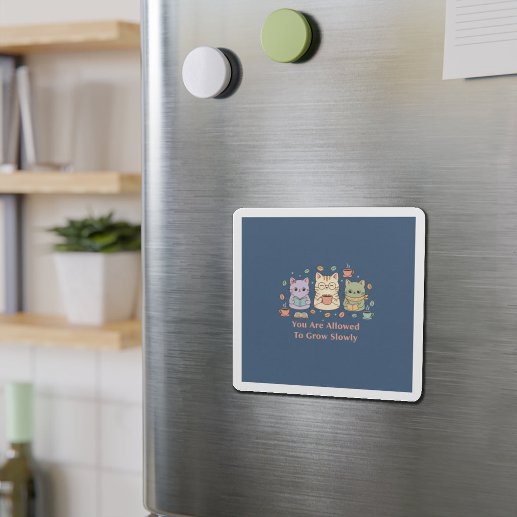 Cats With Glasses Die-Cut Magnet – You Are Allowed to Grow Slowly