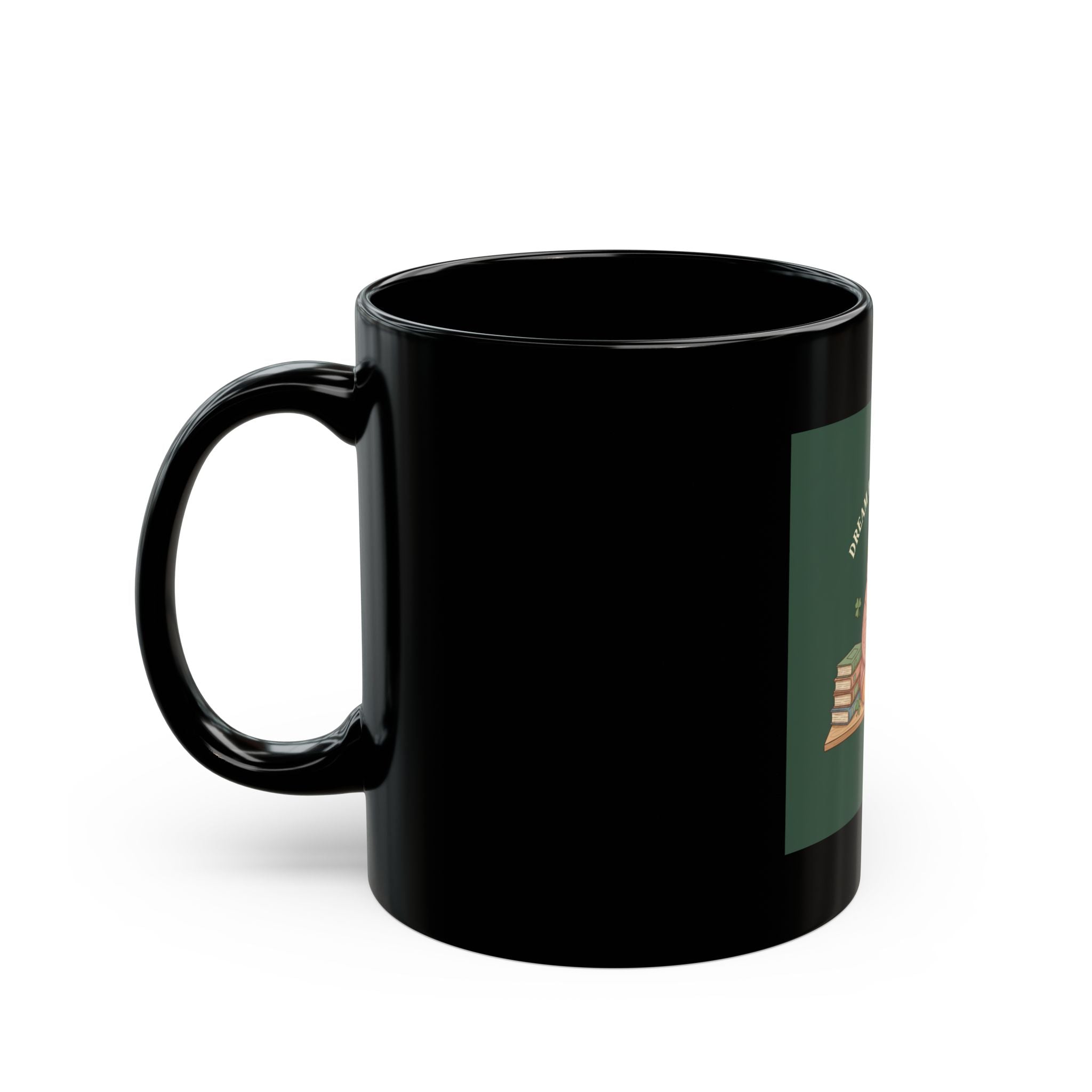 Dream Big Study Hard Cozy bear Black Mug 11oz