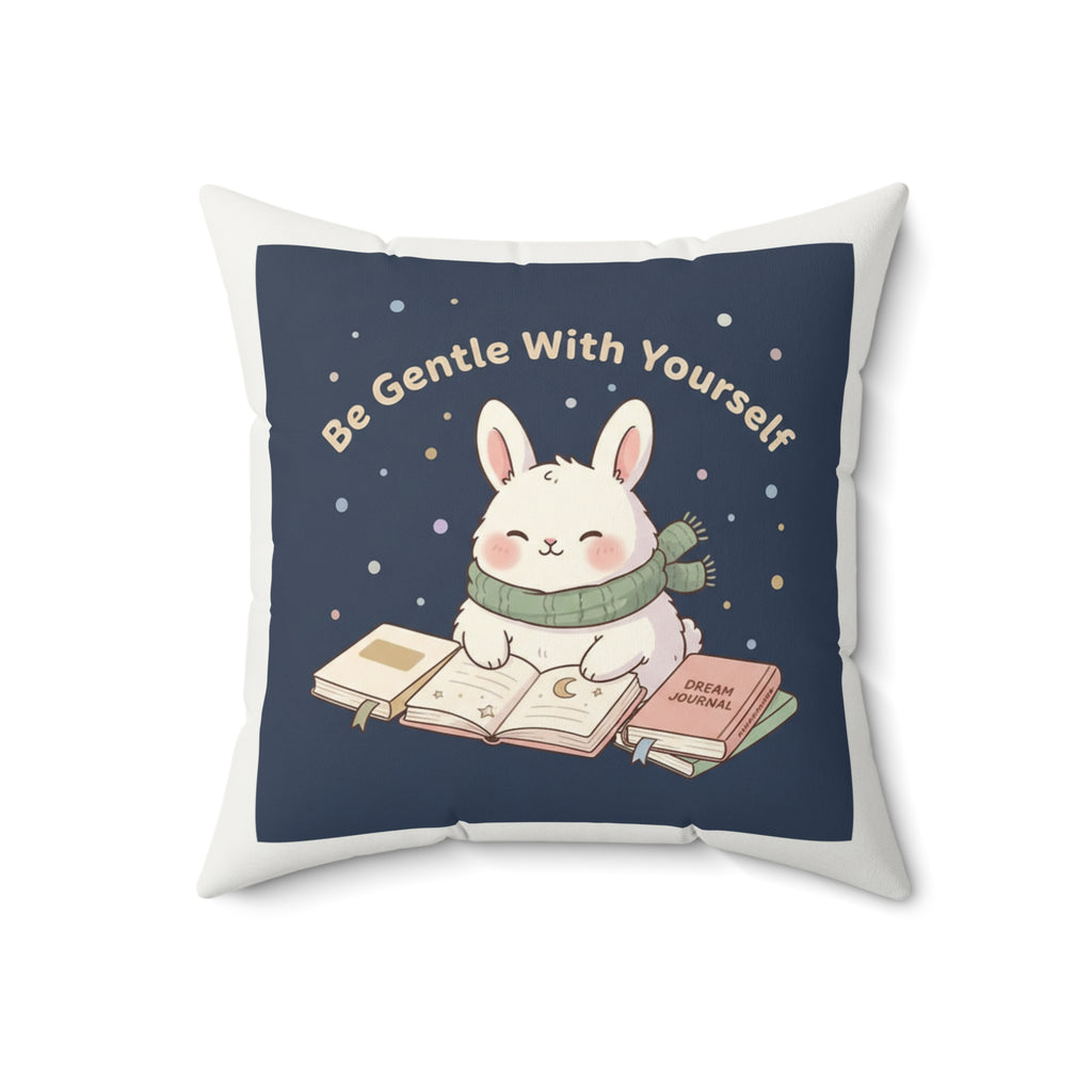Rabbit Square Pillow – Be Gentle With Yourself