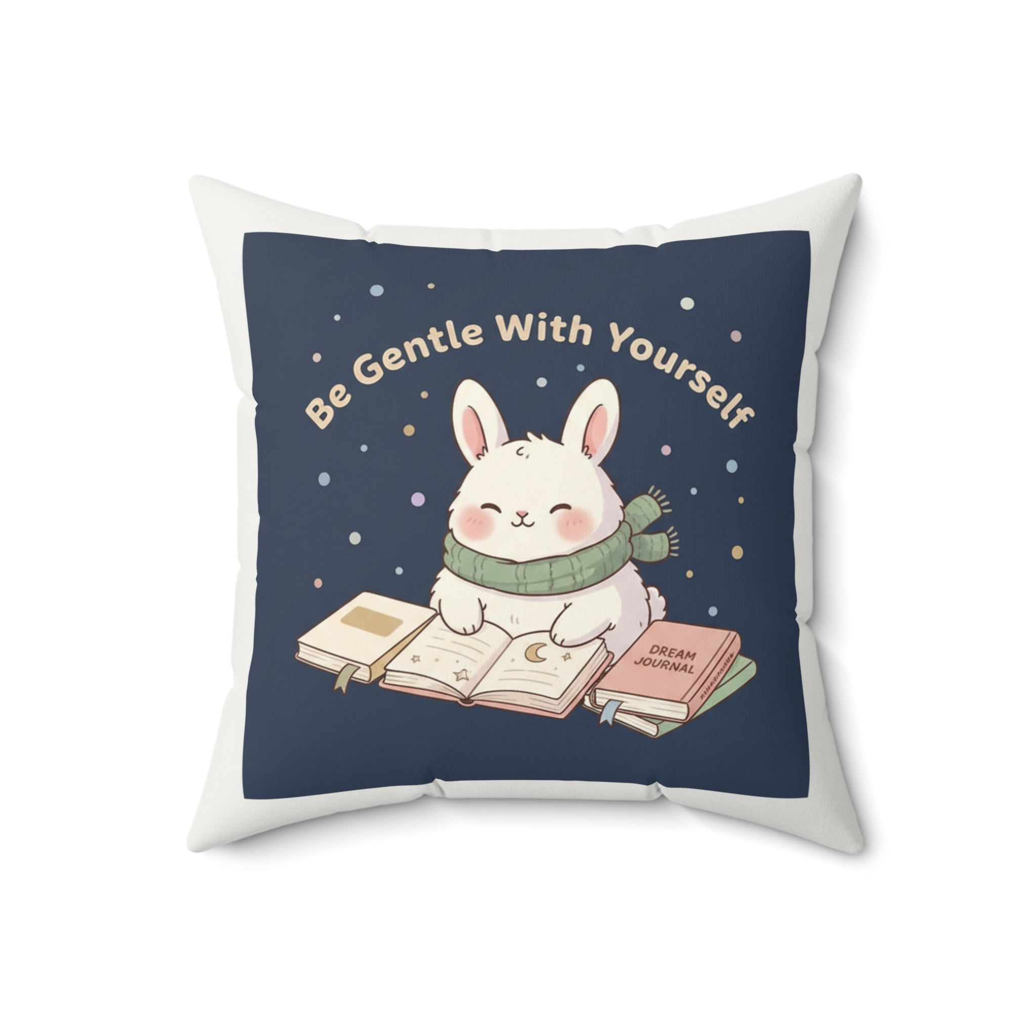 Rabbit Square Pillow – Be Gentle With Yourself