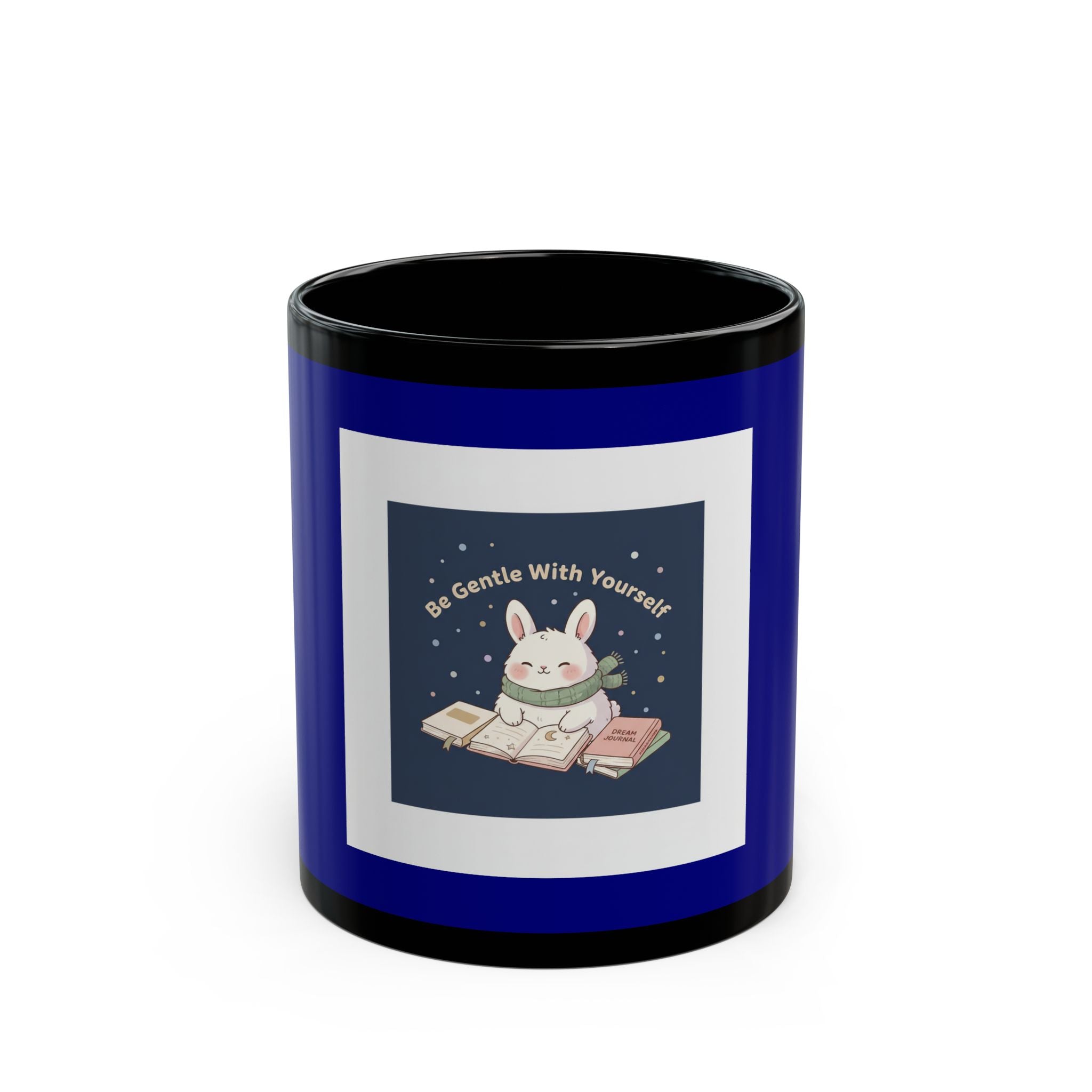 Rabbit Black Mug 11oz – Be Gentle With Yourself