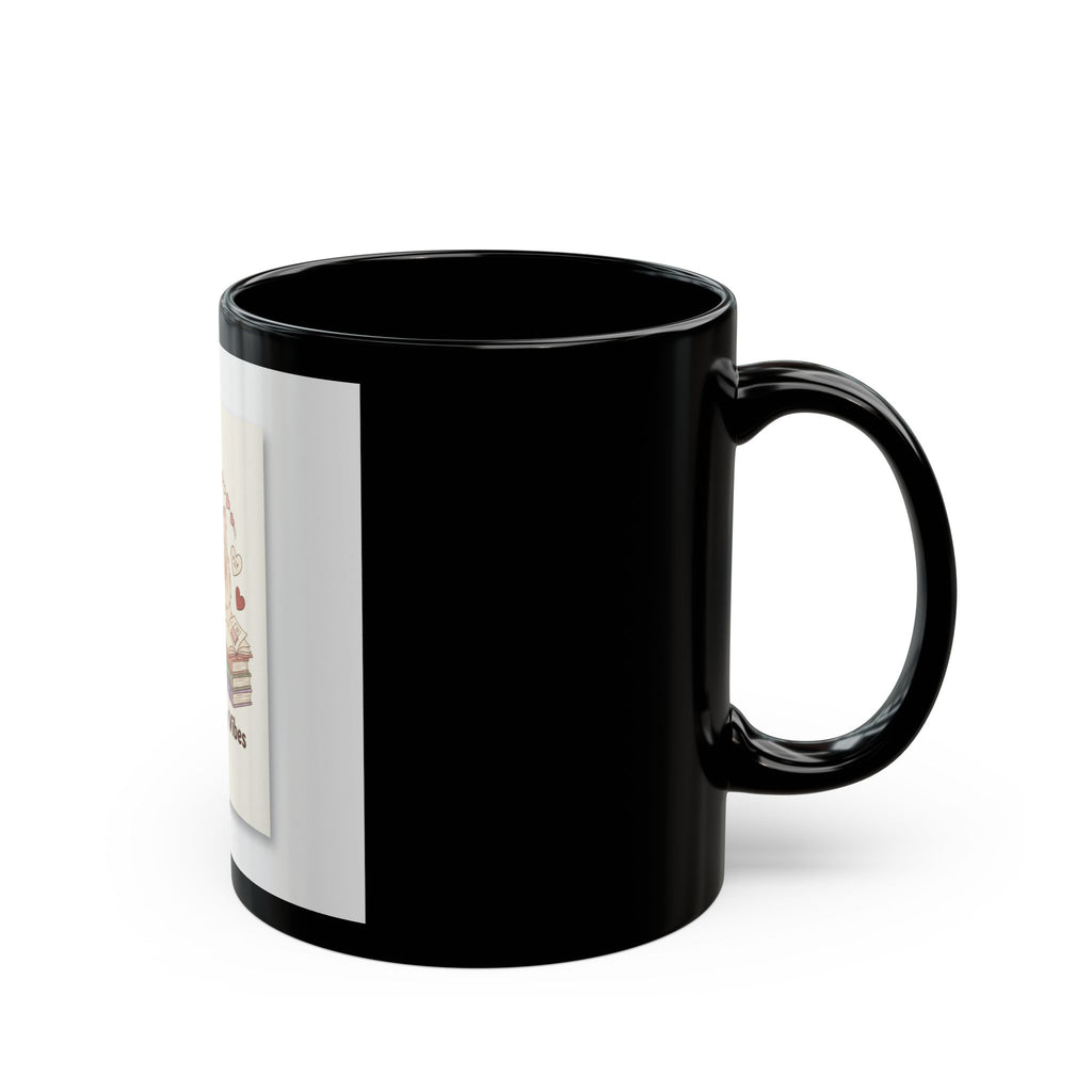 Study Buddy Vibes Cat Black Mug 11oz