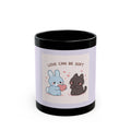 "LOVE CAN BE SOFT" Black Cat Black Mug | College Girl Gift | Fashion | KayKay Classics