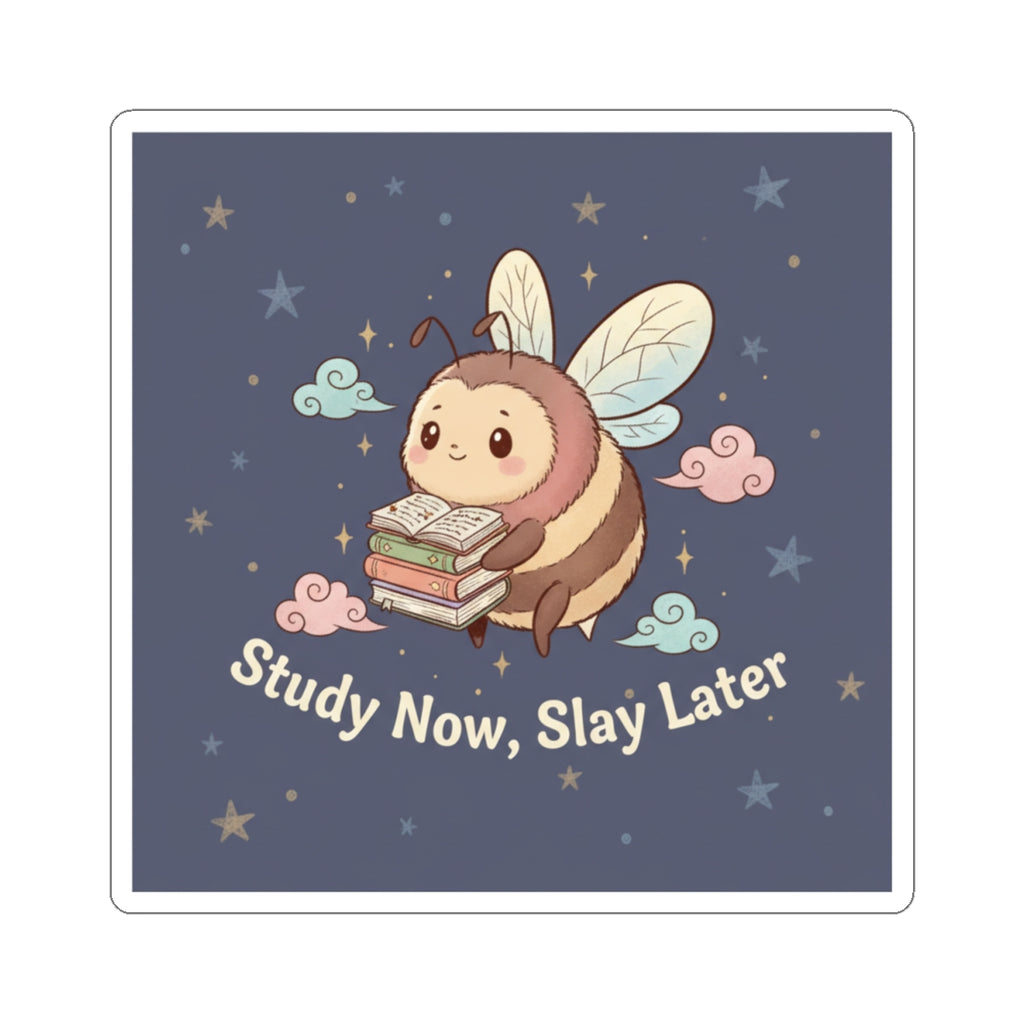 Bee Kiss-Cut Sticker – Study Now, Slay Later