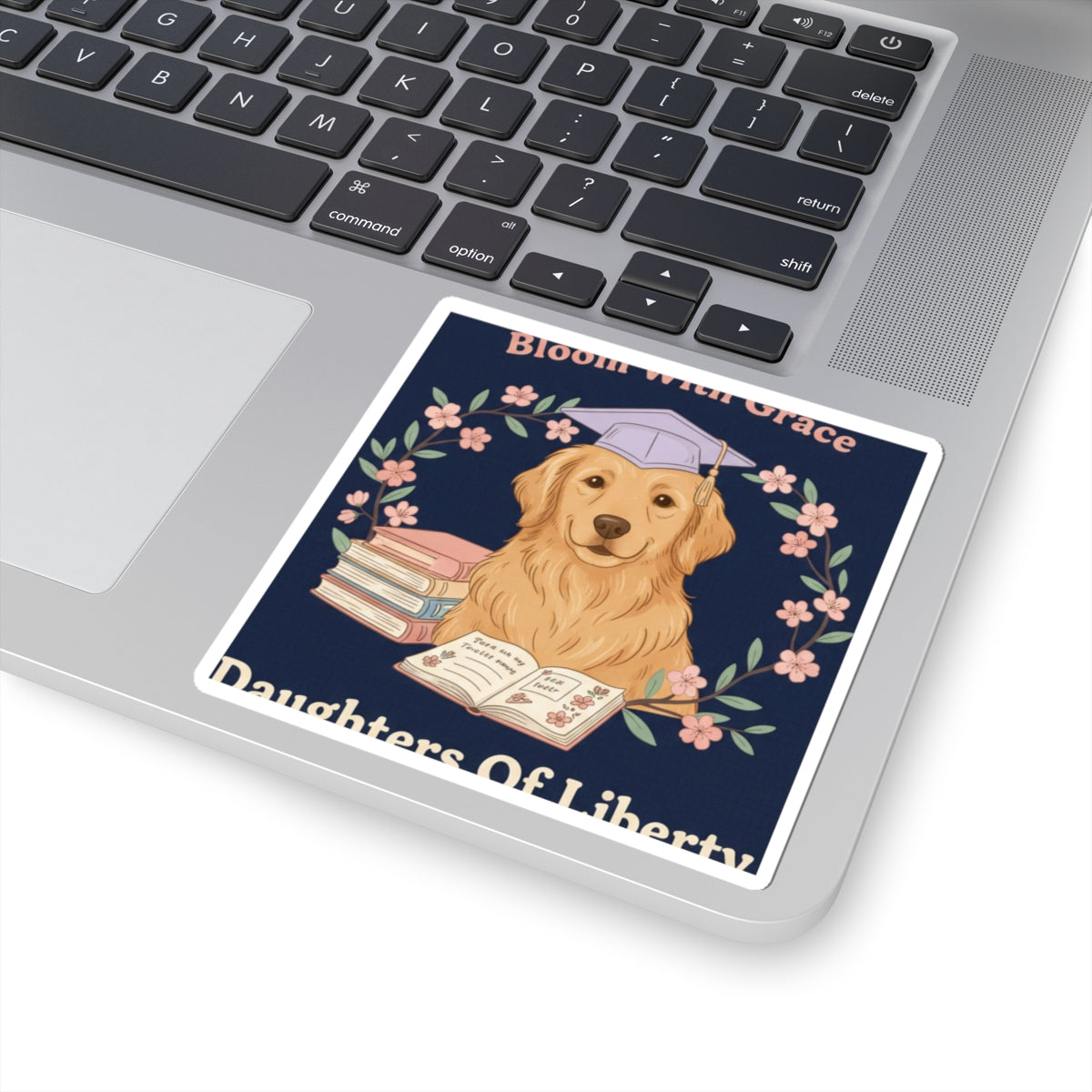 Golden Retriever Kiss-Cut Sticker – Bloom With Grace