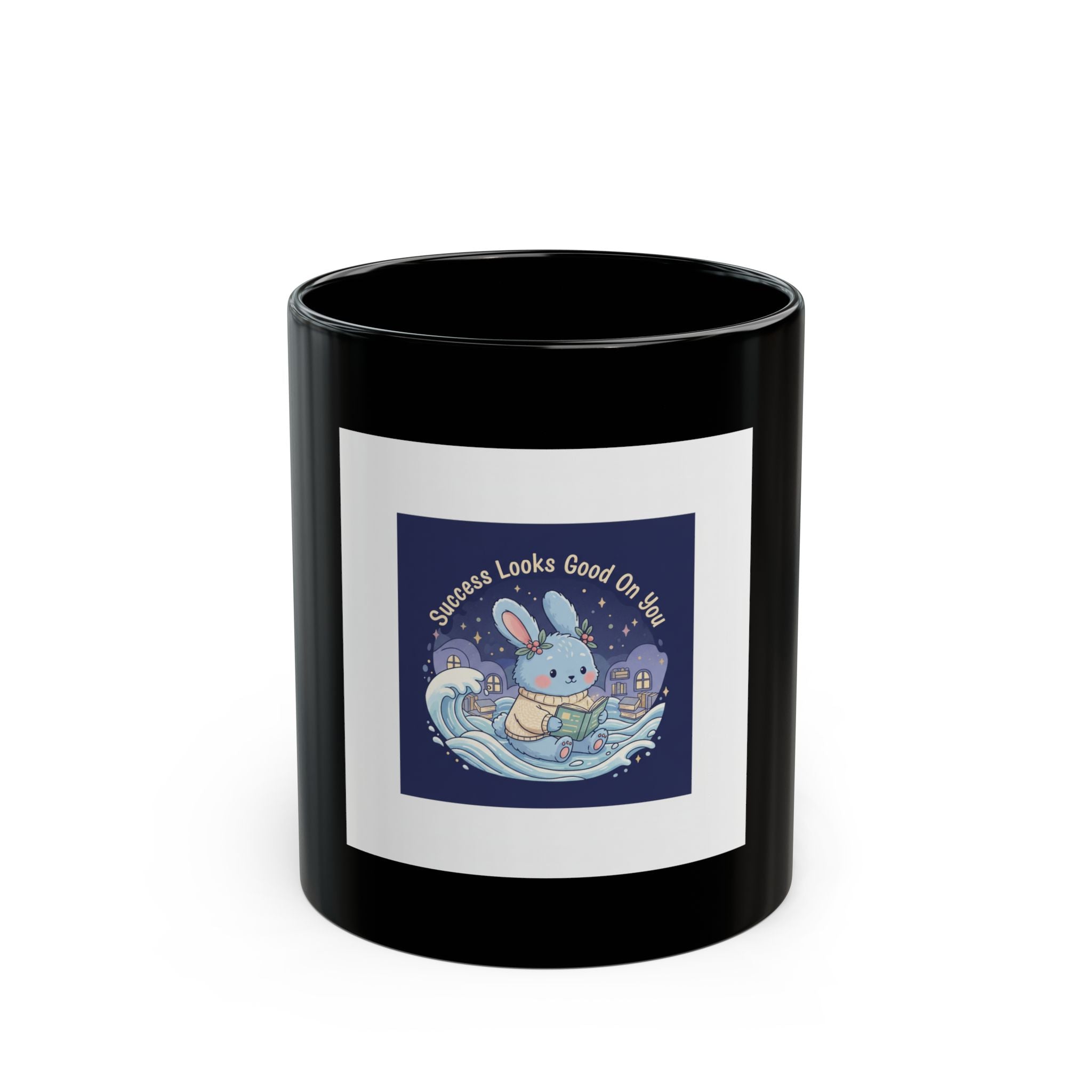 Bunny Black Mug 11oz – Success Looks Good on You