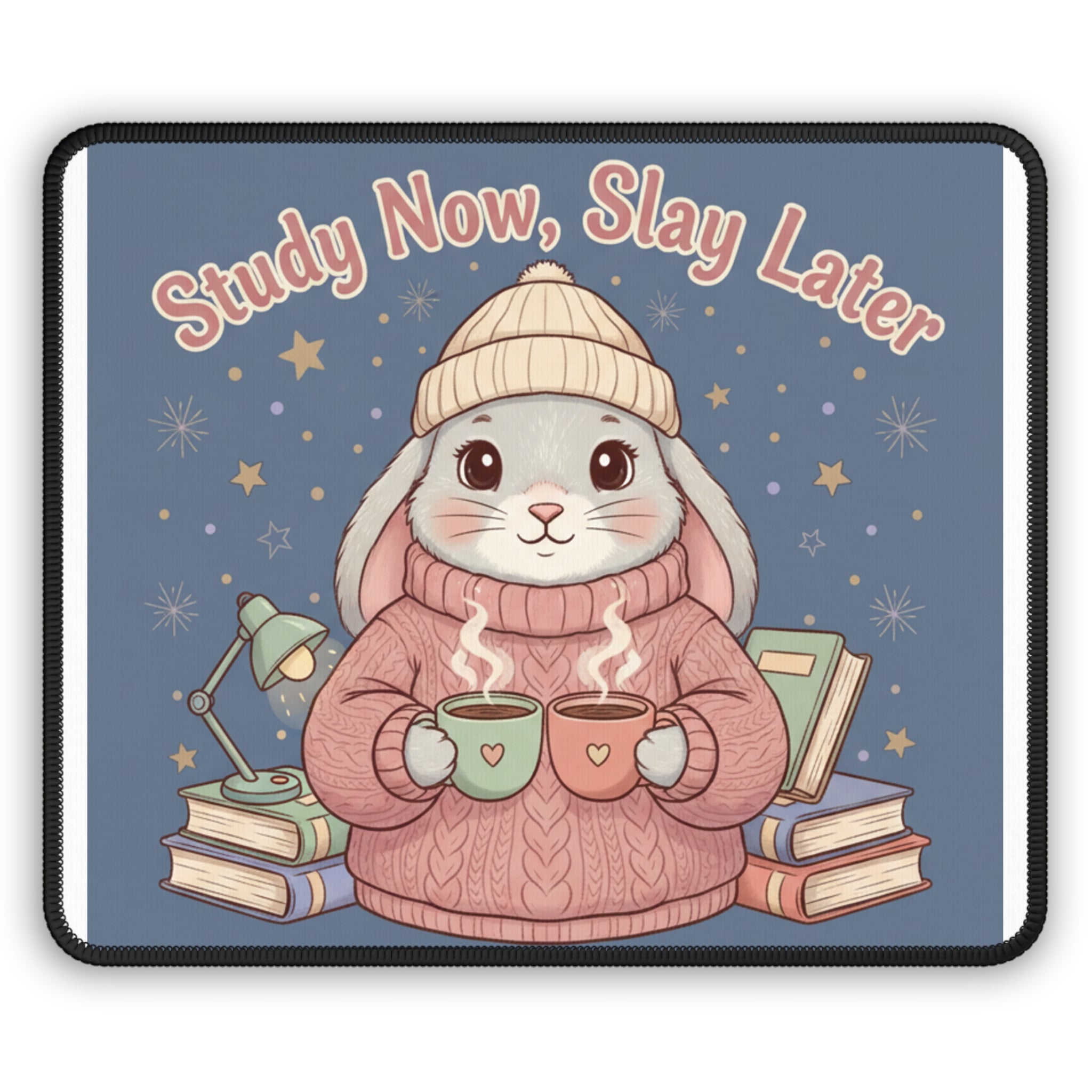 Rabbit Mouse Pad – Study Now, Slay Later