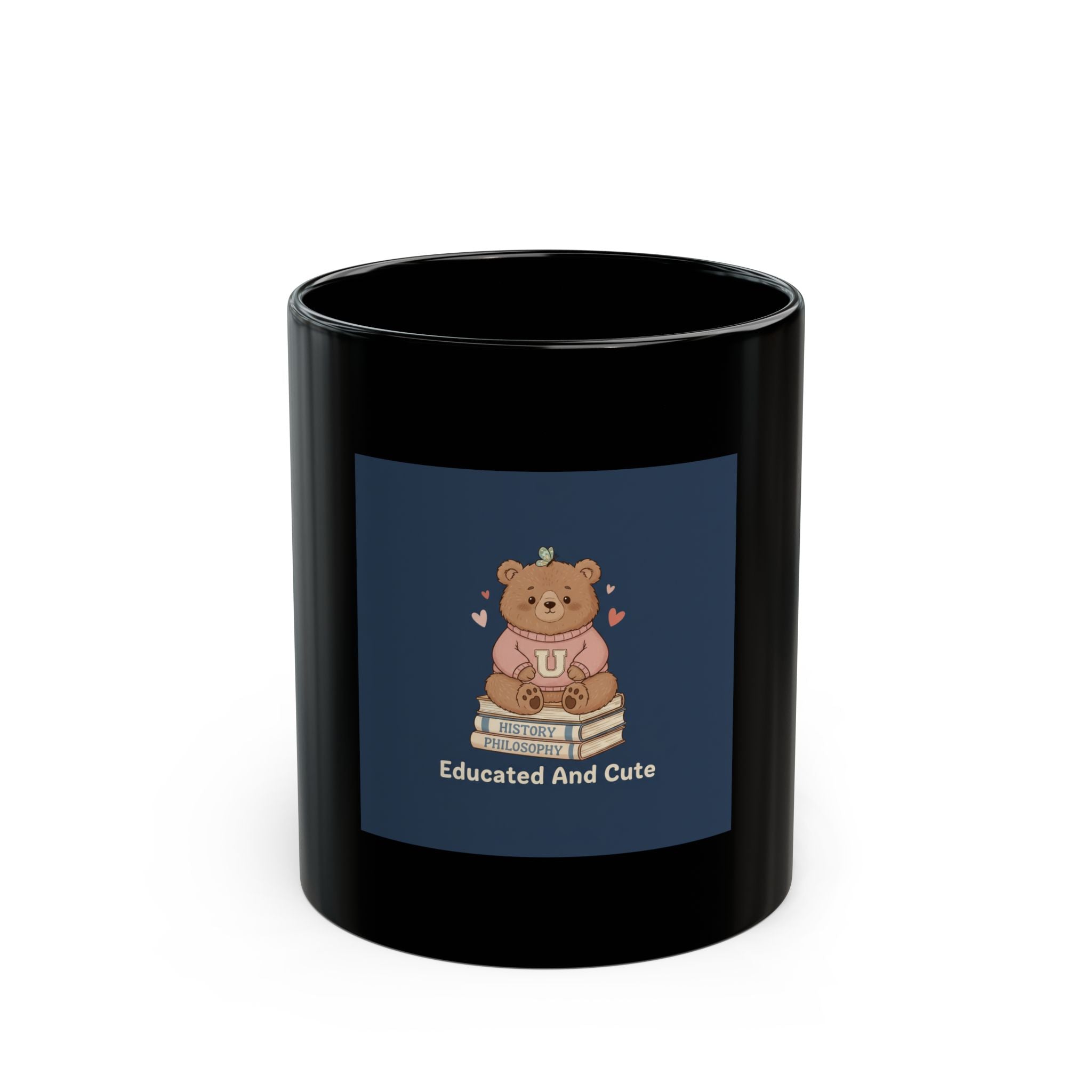 Bear Black Mug 11oz – Educated and Cute