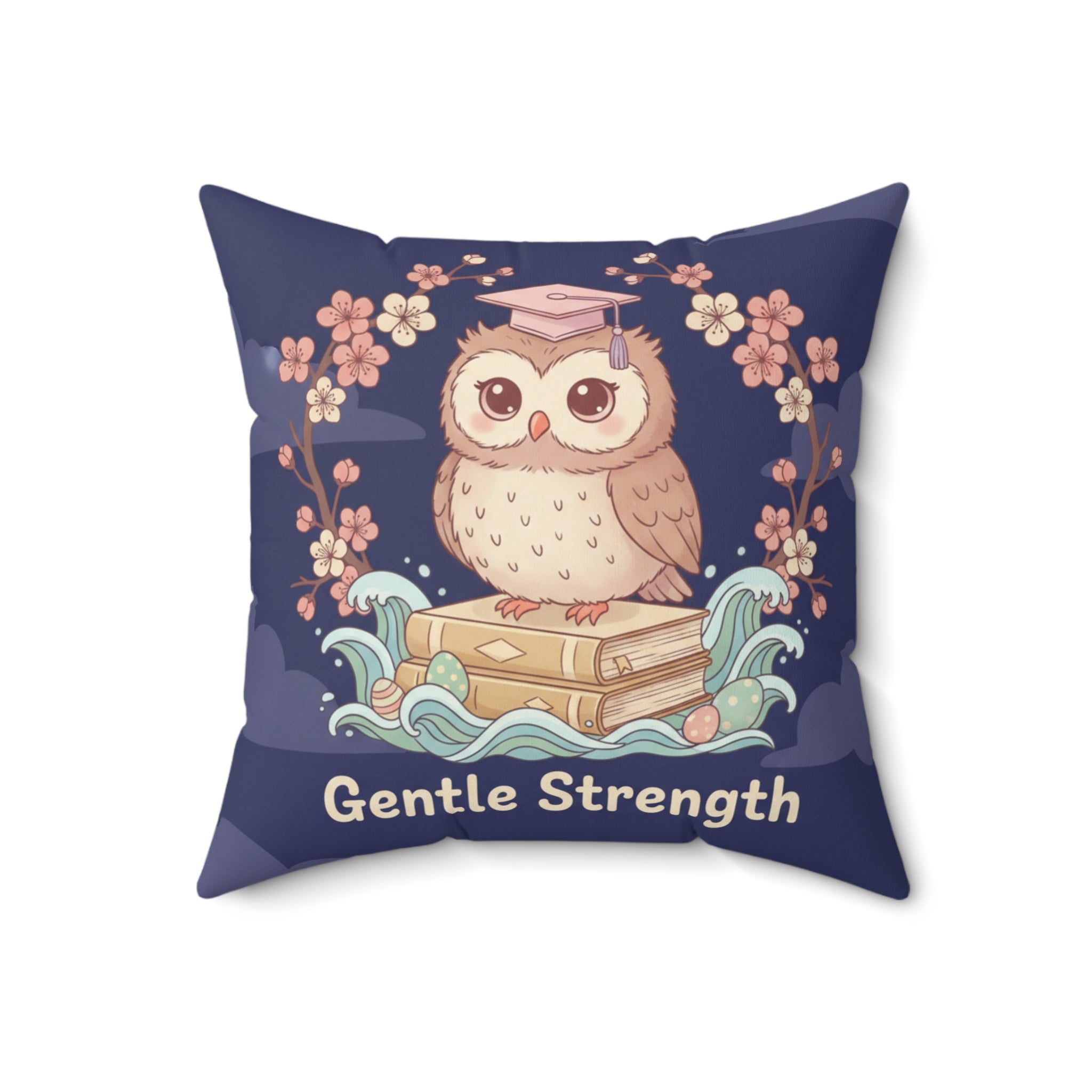 Owl Square Pillow – Gentle Strength