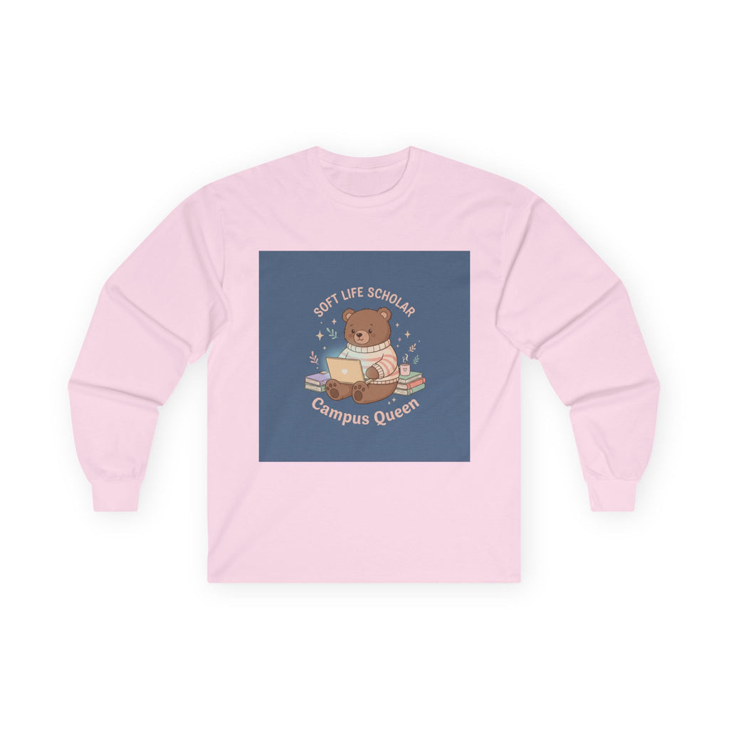 Bear Long Sleeve Tee – Soft Life Scholar Campus Queen