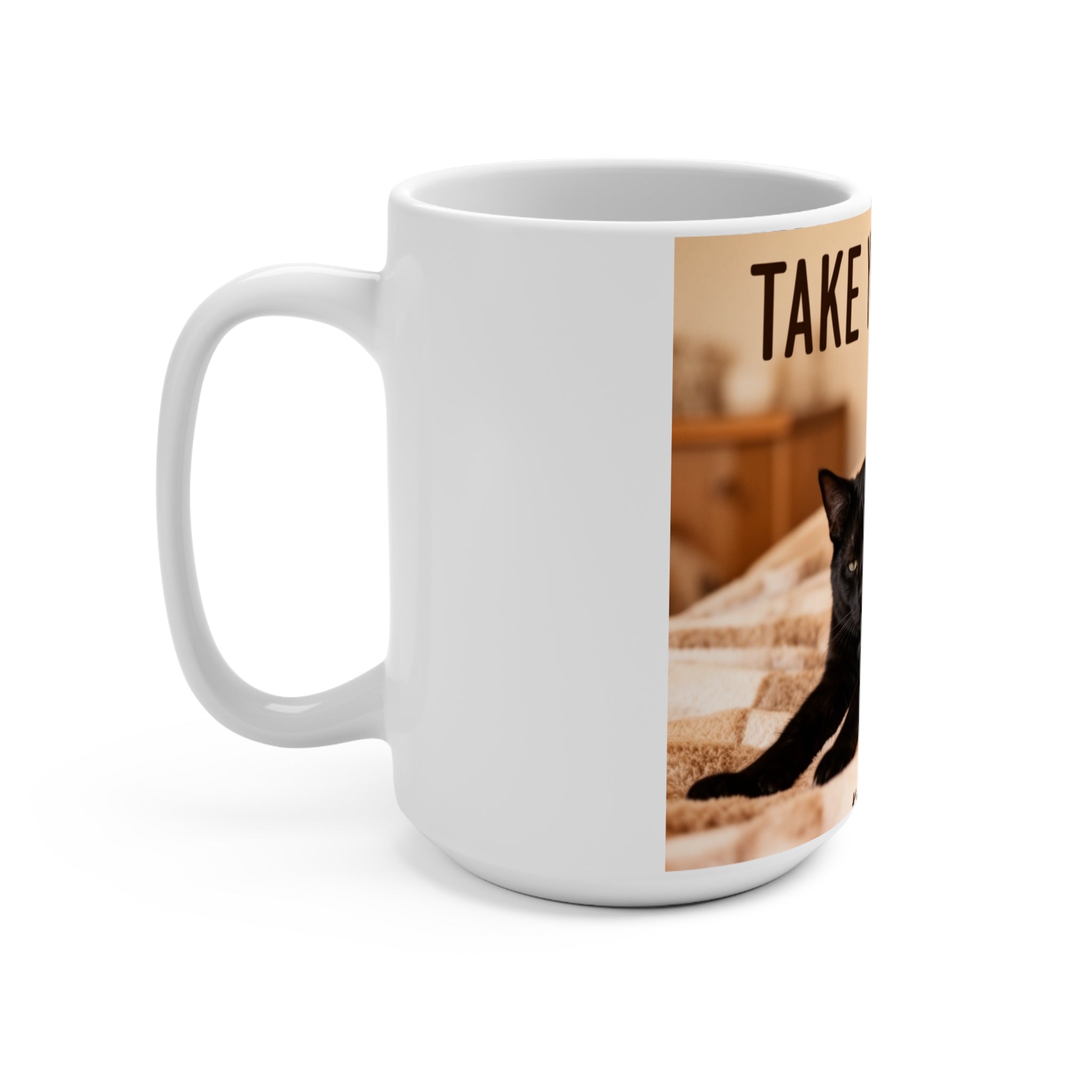 TAKE YOUR TIME Cat Mug 15oz