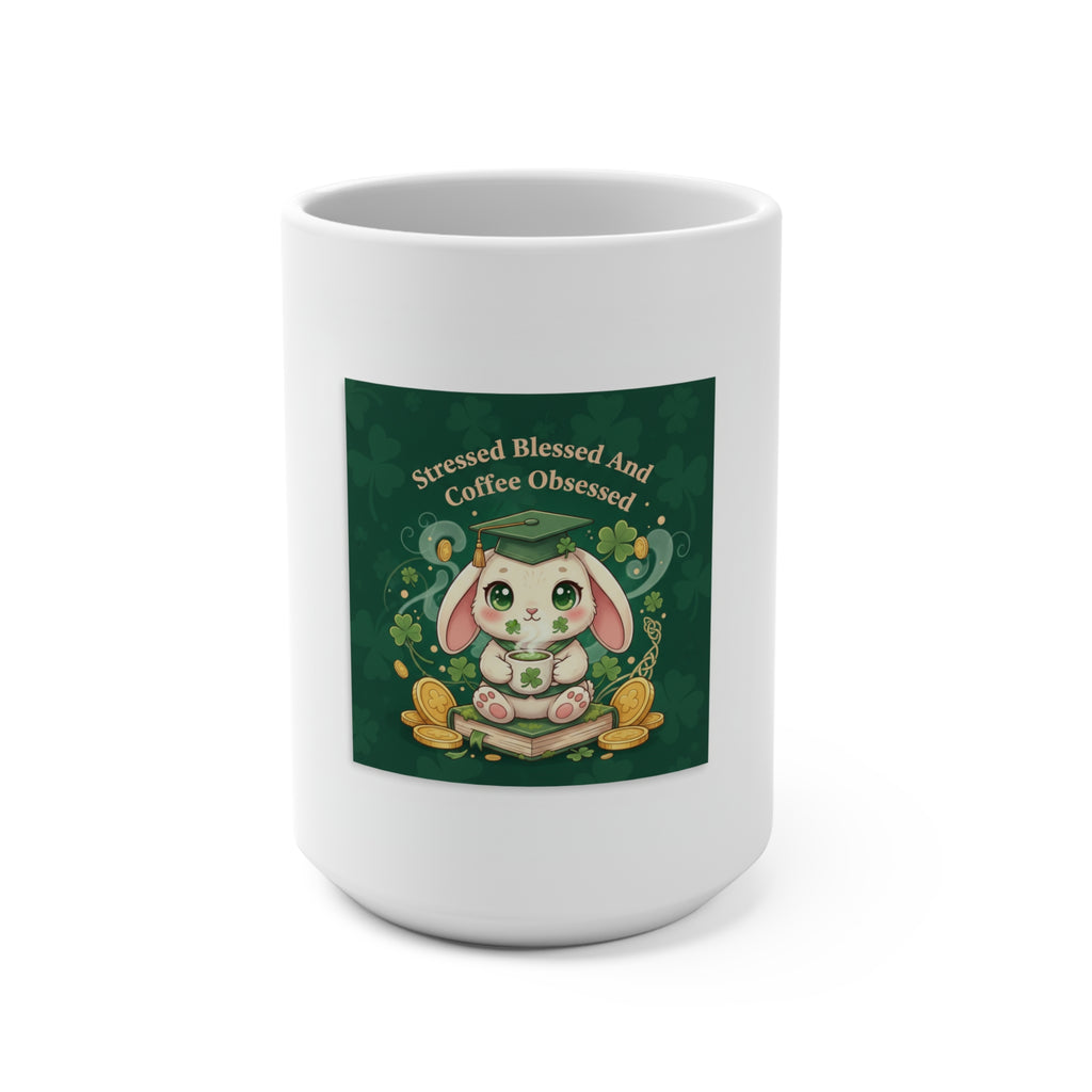 Stressed Blessed and Coffee Obsessed Mug 15oz