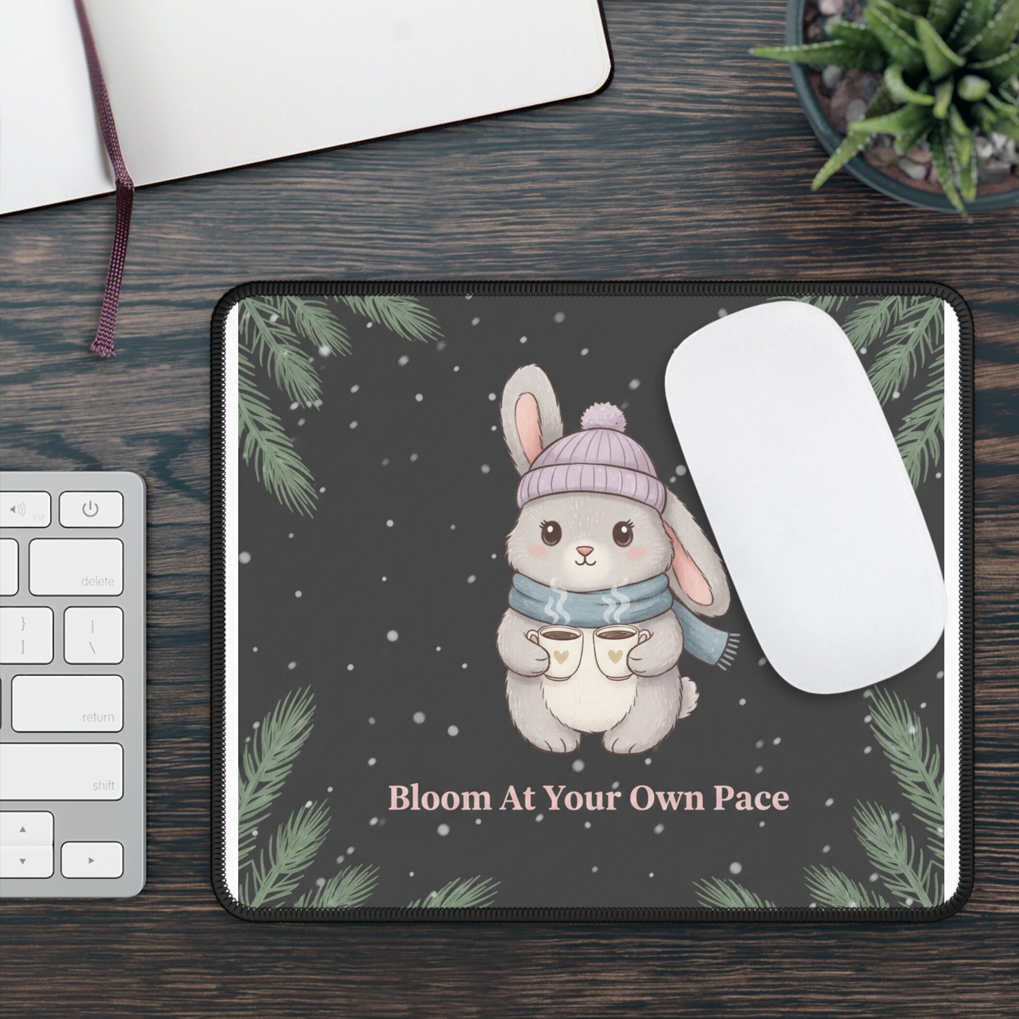 Bunny Mouse Pad – Bloom at Your Own Pace