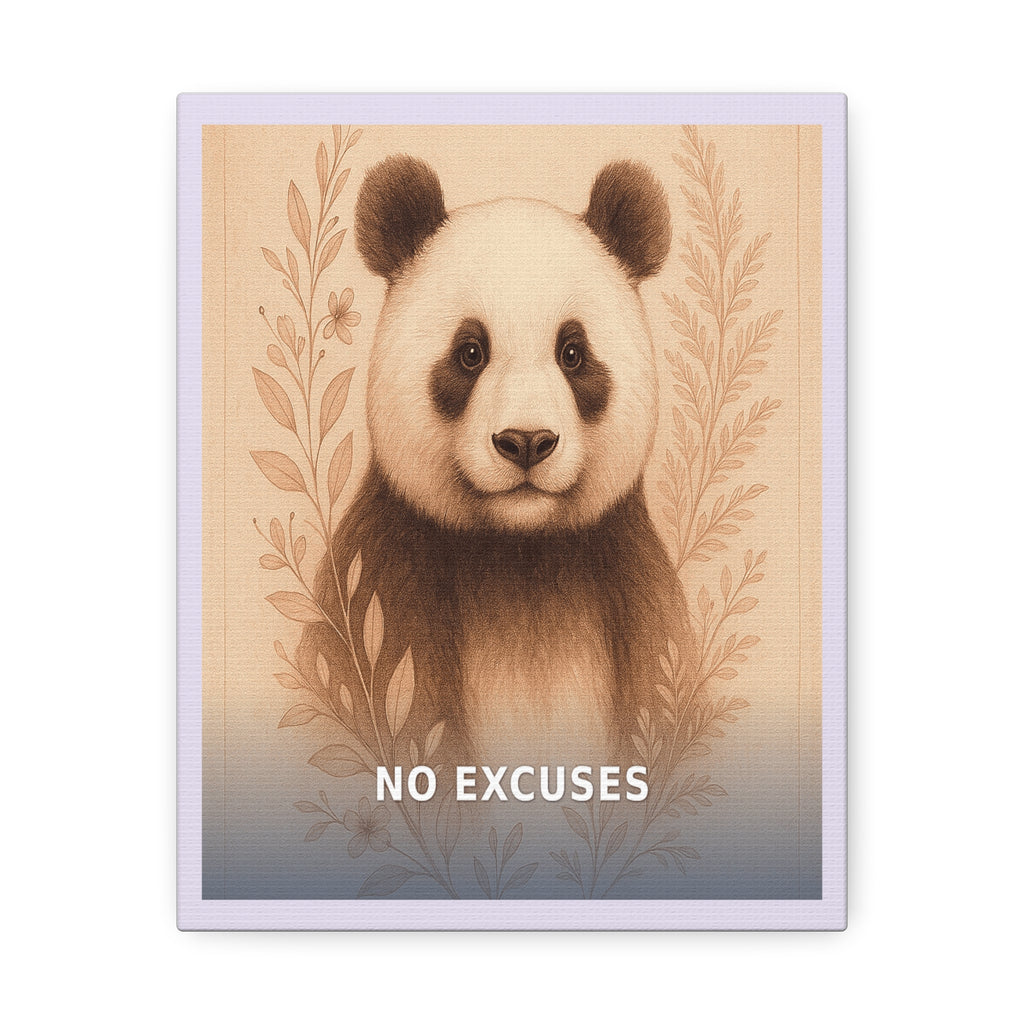 "No Excuses" Black Cat Canvas | College Girl Gift | Fashion | KayKay Classics