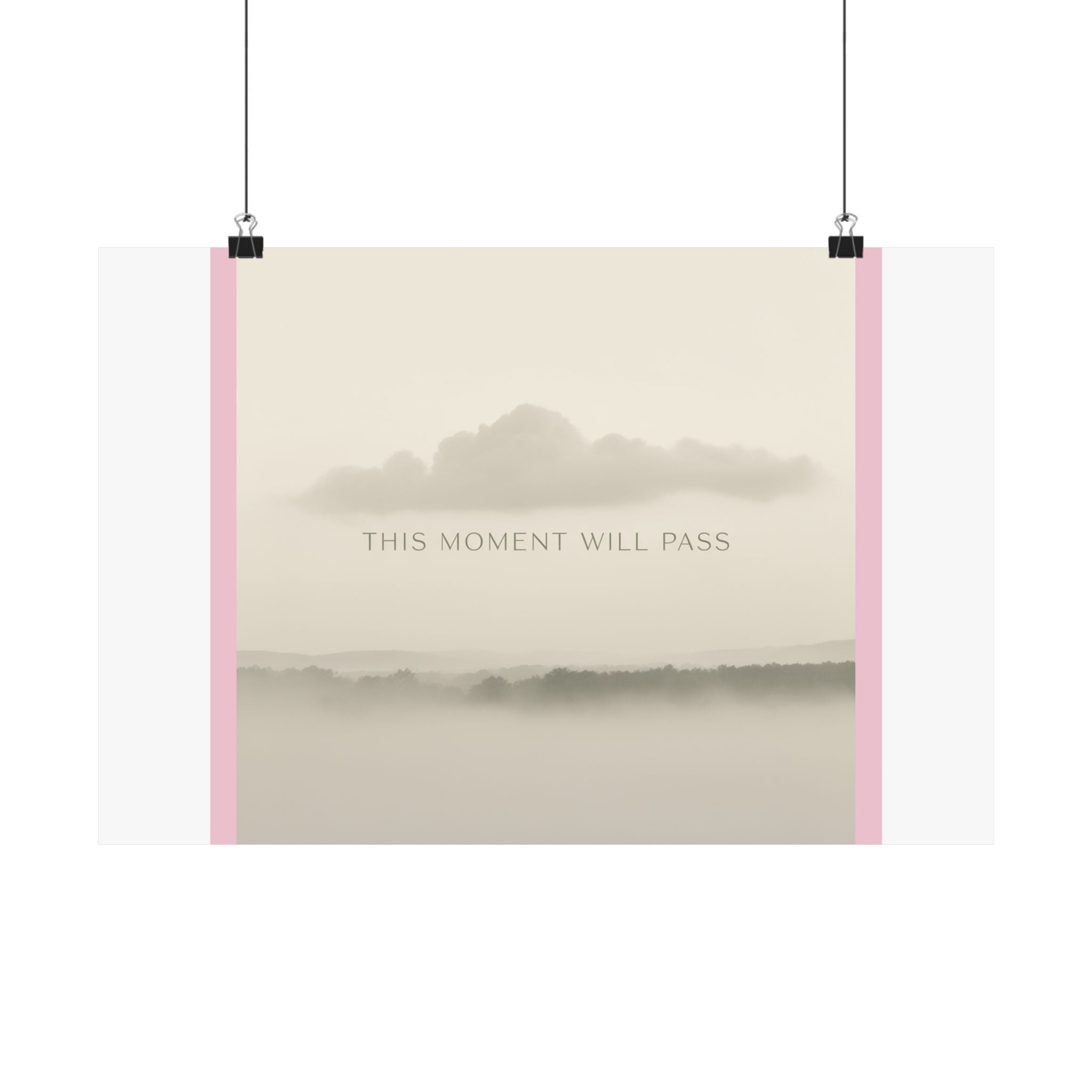 "THIS MOMENT WILL PASS" Black Cat Poster | College Girl Gift | Fashion | KayKay Classics