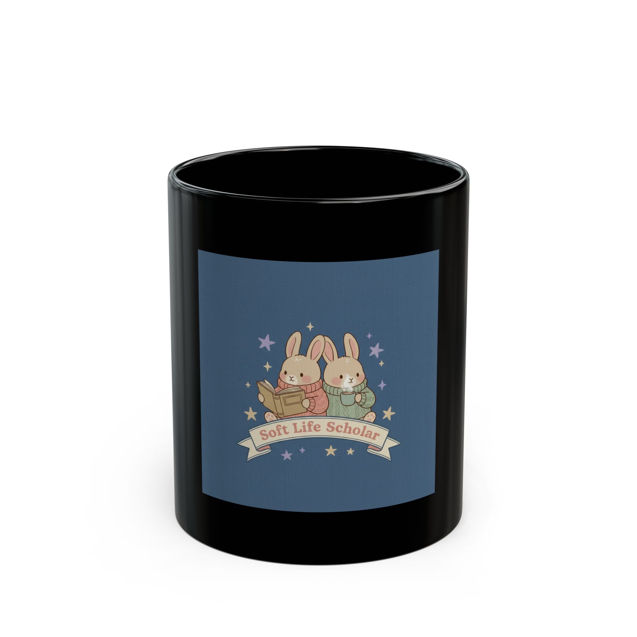 Soft Life Scholar Black Mug 11oz