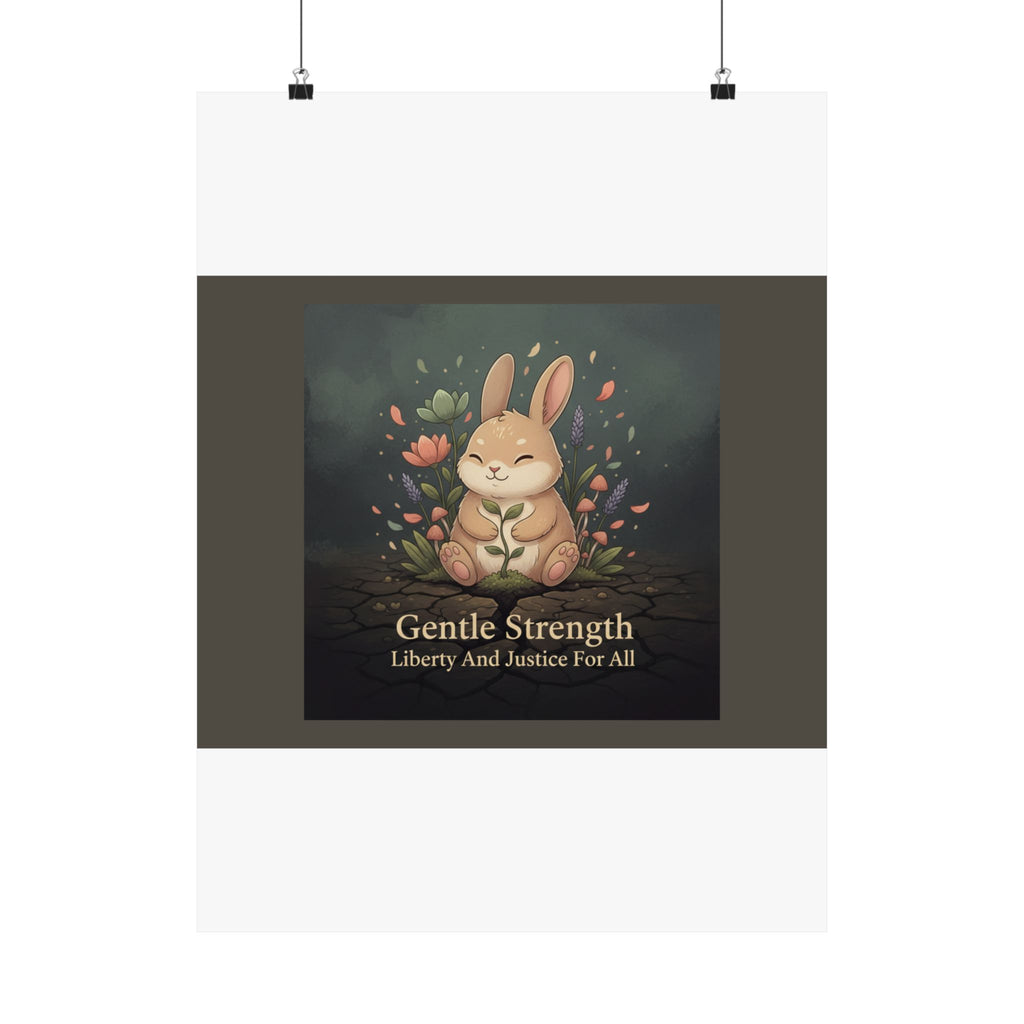 Bunny Poster – Gentle Strength Liberty and Justice for