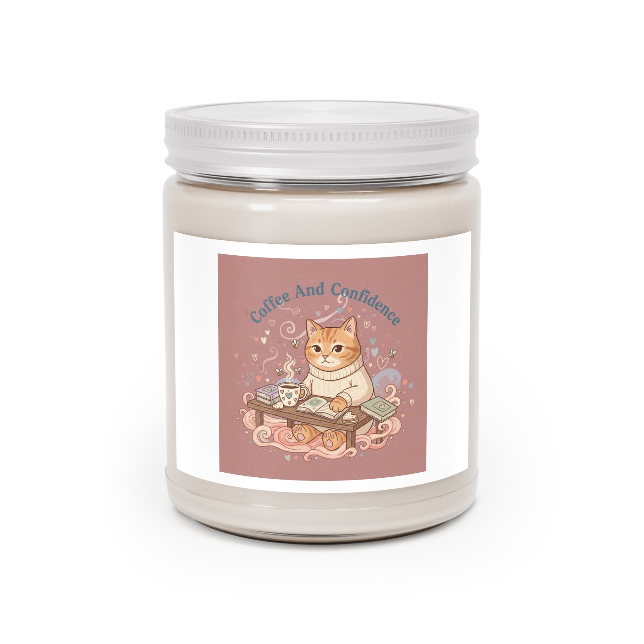 Coffee And Confidence Cat Scented Candle