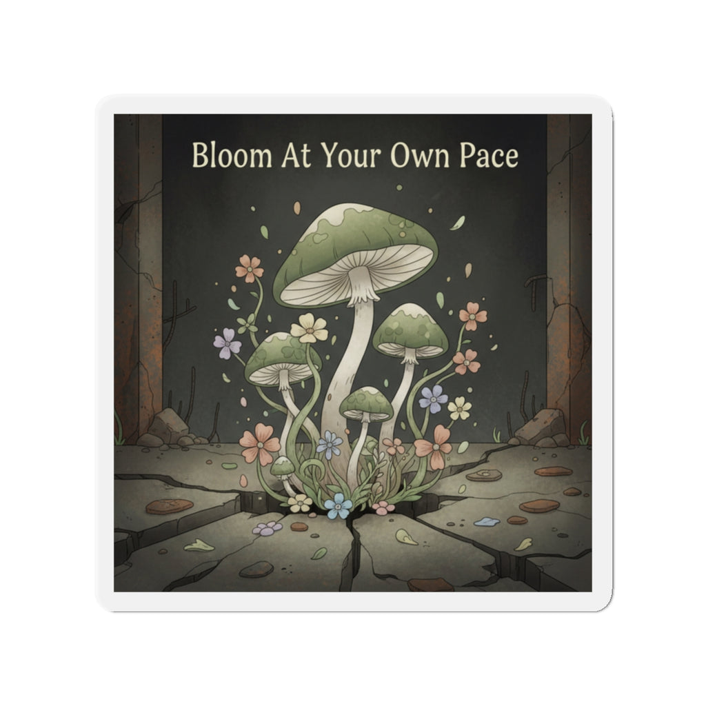 Black Cat Die-Cut Magnet – Bloom at Your Own Pace