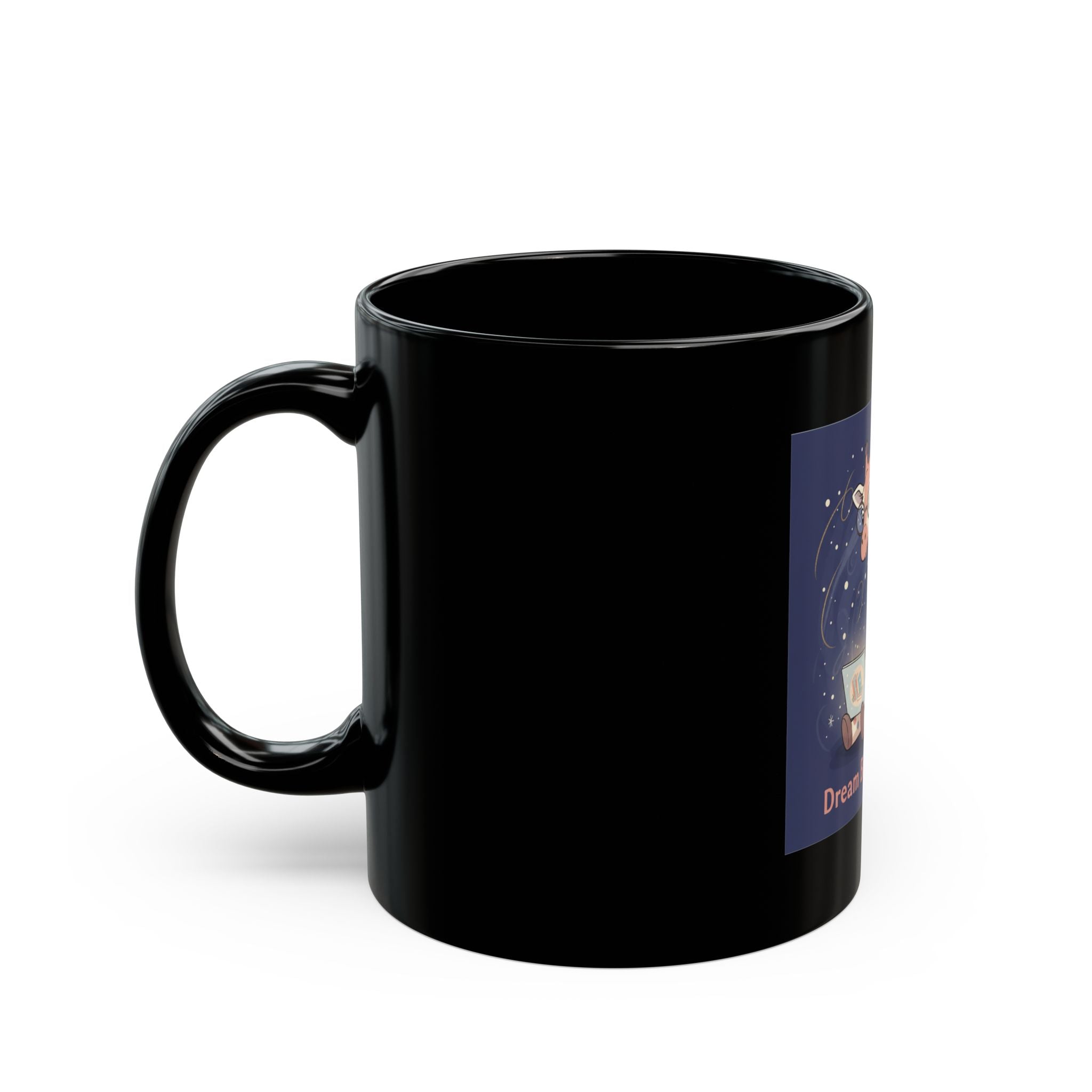 Bunny Black Mug 11oz – Dream Big Study Hard