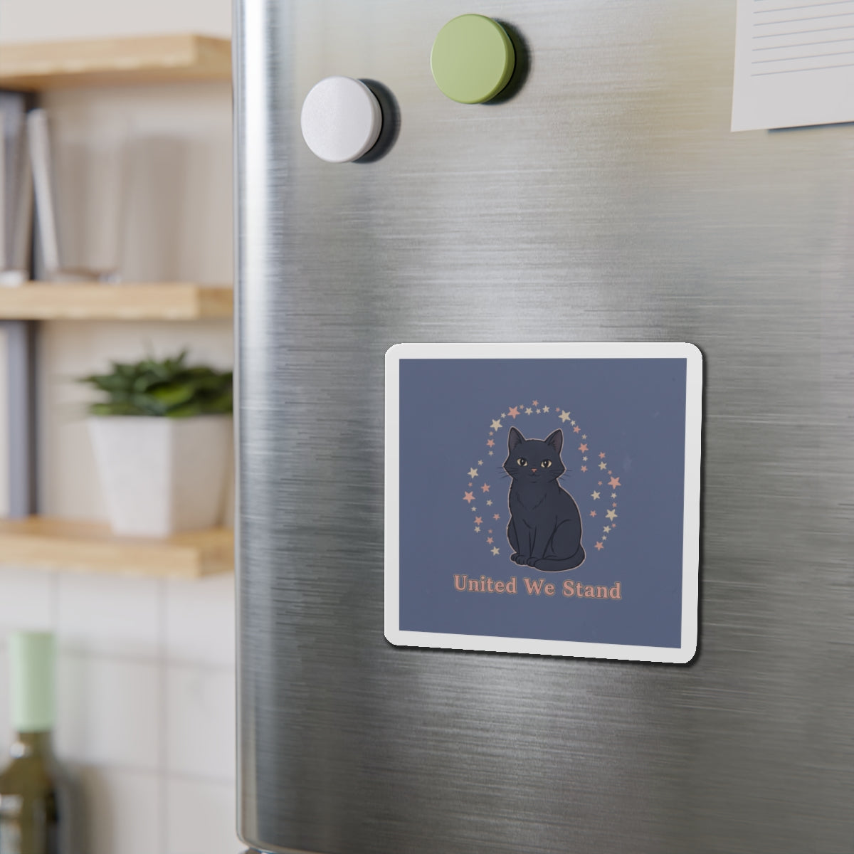 Black Cat Die-Cut Magnet – United We Stand