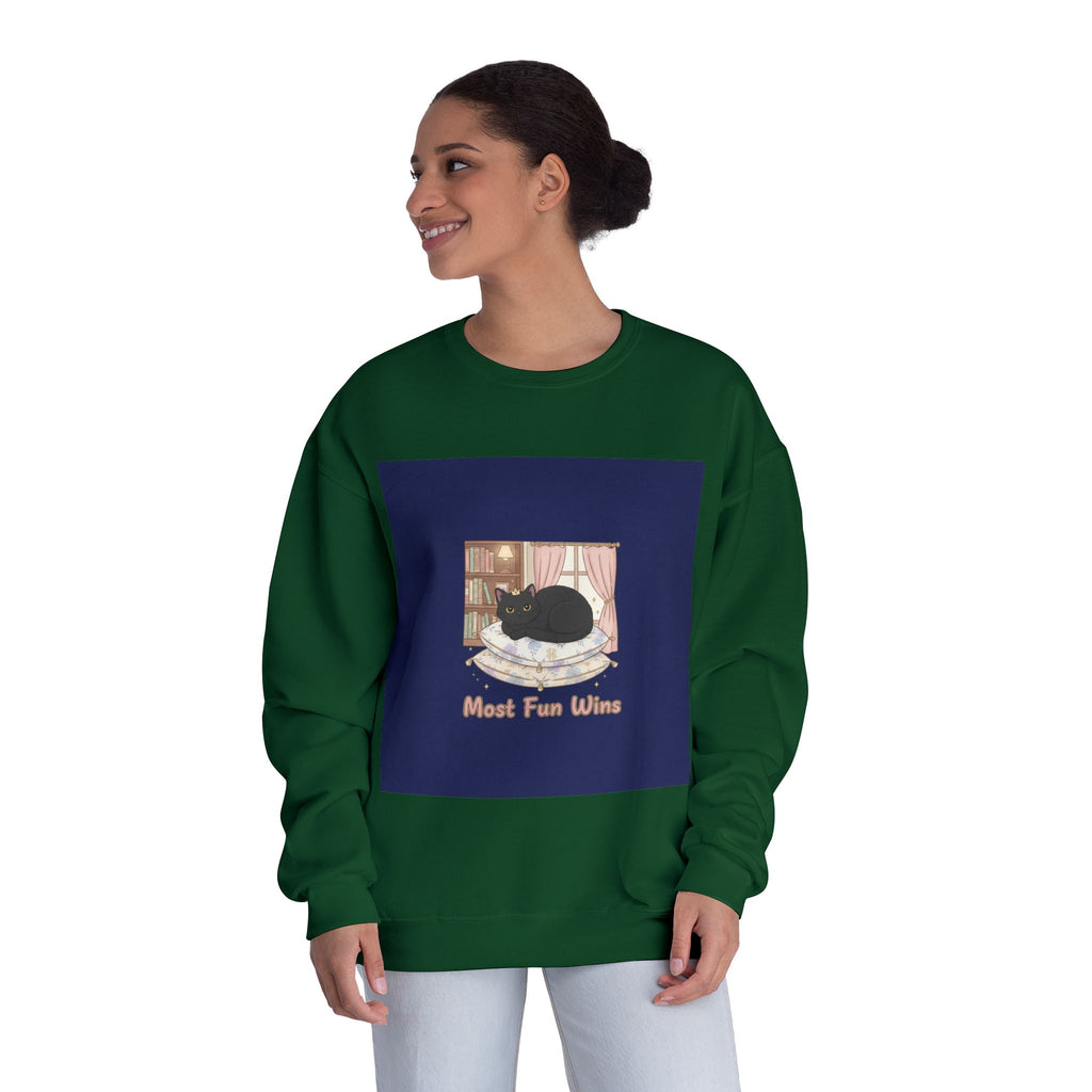 Black Cat Crewneck Sweatshirt – Most Fun Wins