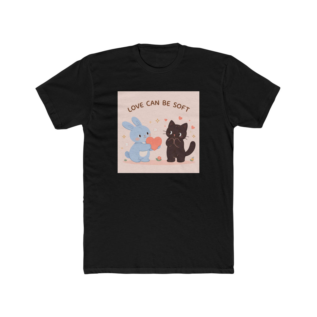"LOVE CAN BE SOFT" Black Cat Unisex Tee | College Girl Gift | Fashion | KayKay Classics