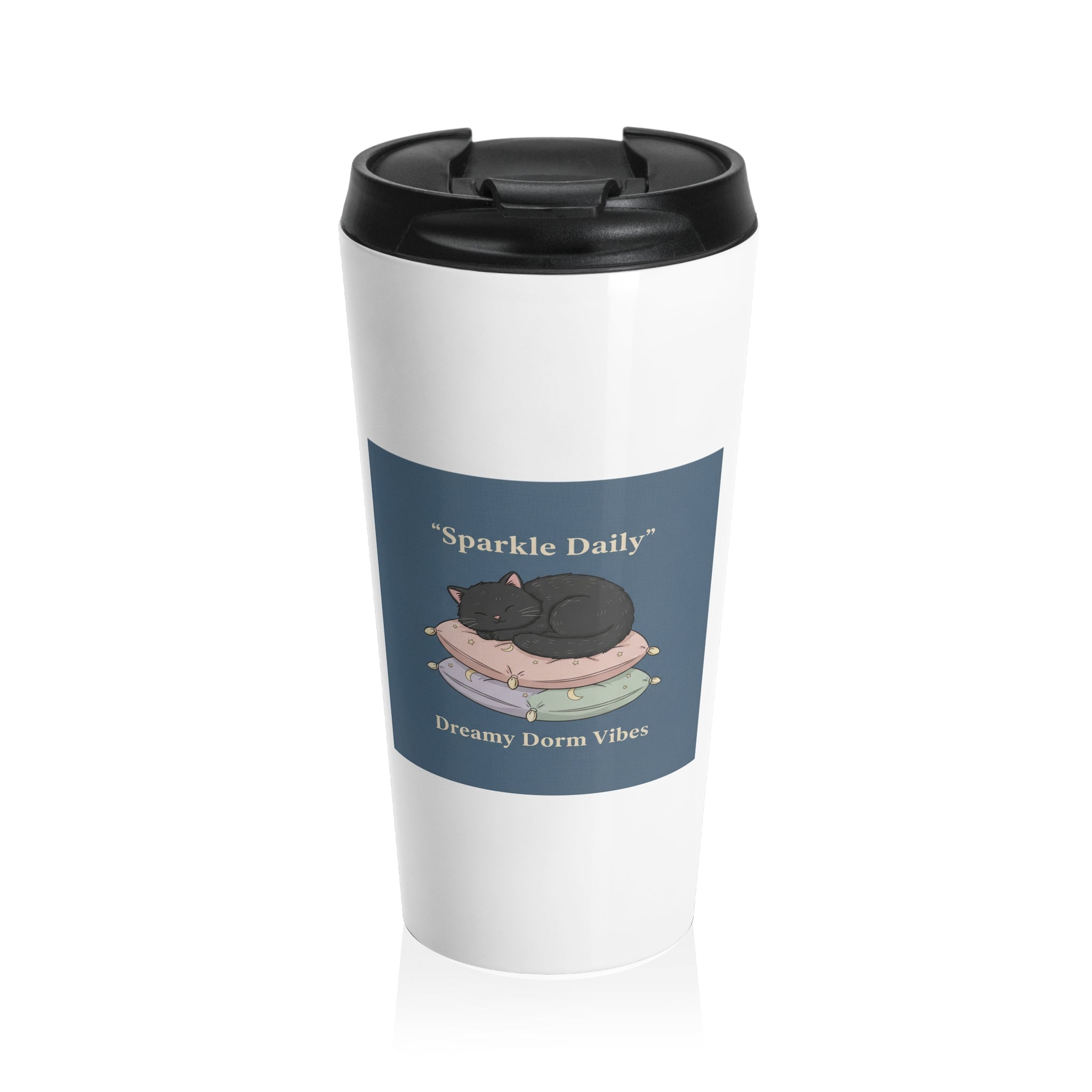 Black Cat Travel Mug – Sparkle Daily Dreamy Dorm Vibes