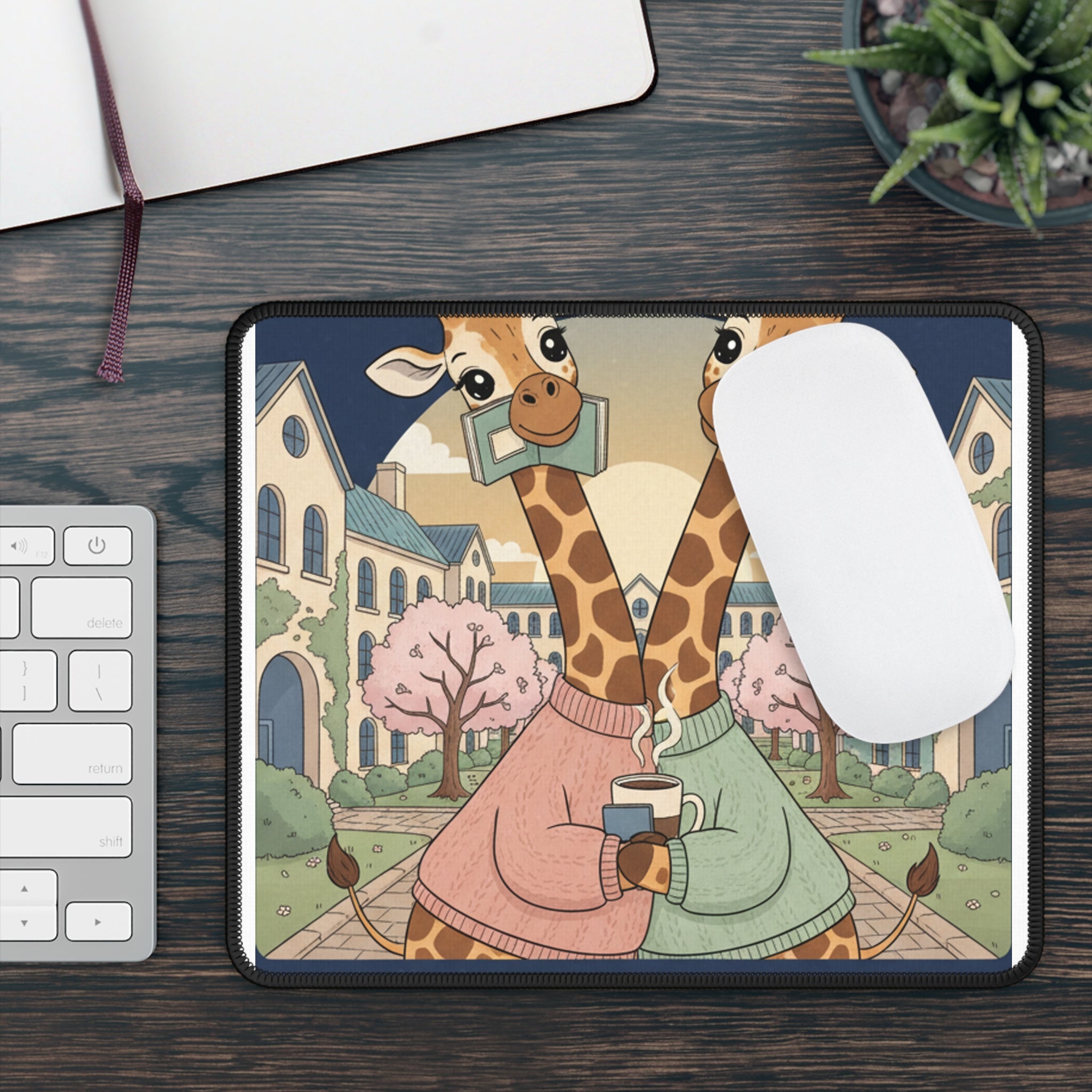 Giraffes Mouse Pad – Coffee and Confidence