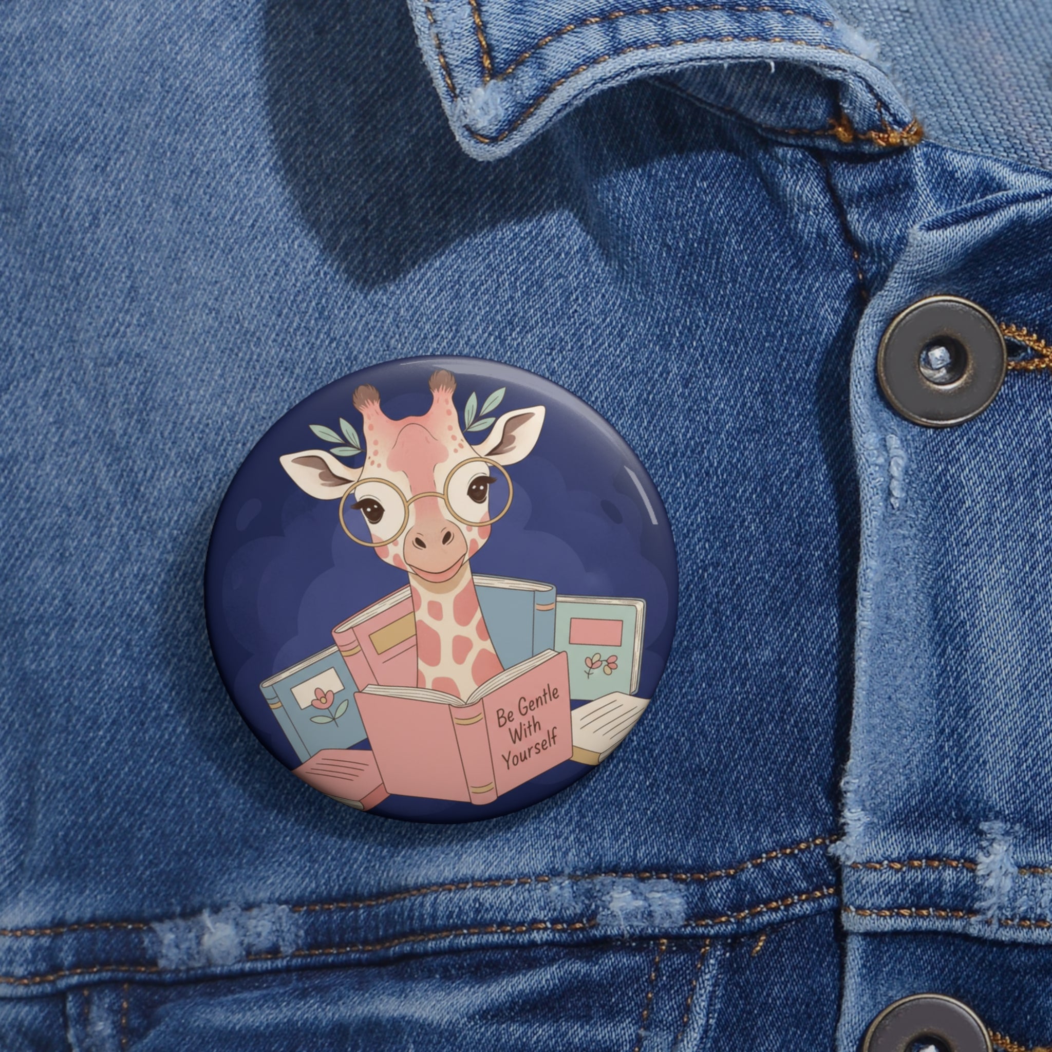 Giraffe Pin Button – Be Gentle With Yourself
