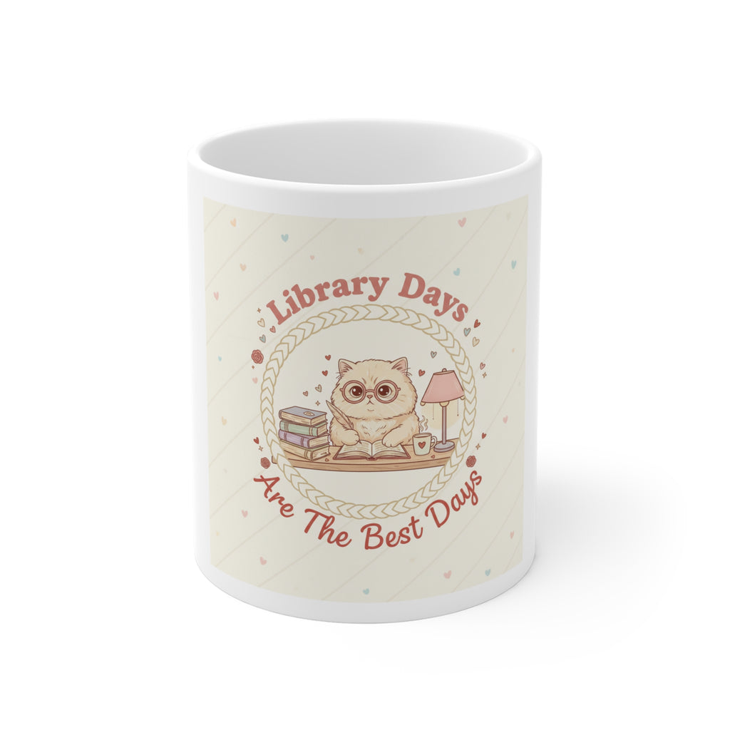 Library Days Are The Best Days Cat Mug 11oz