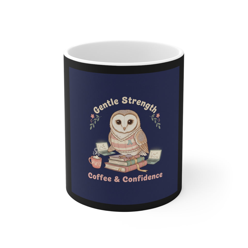 Owl Mug 11oz – Gentle Strength Coffee Confidence