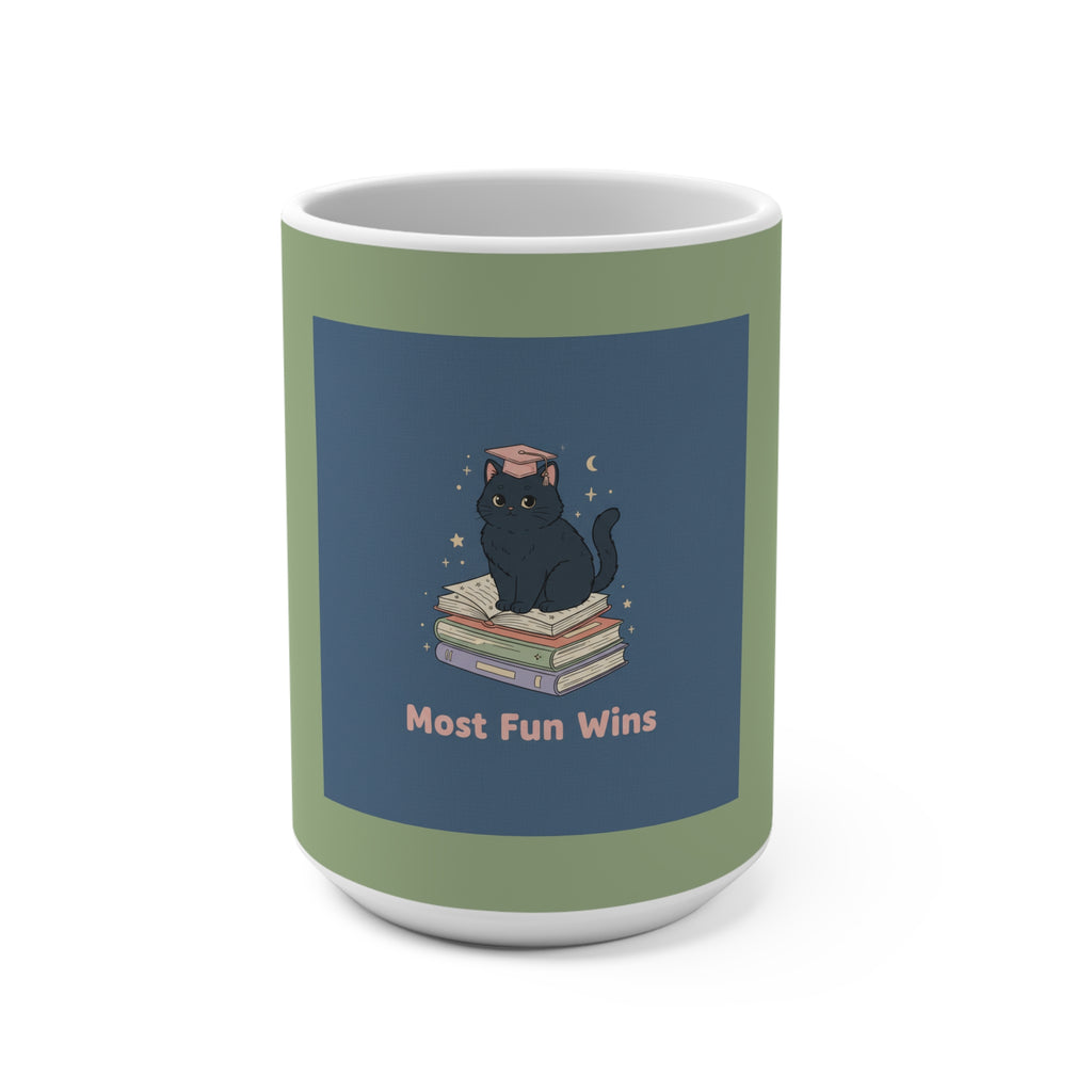 Black Cat Mug 15oz – Most Fun Wins