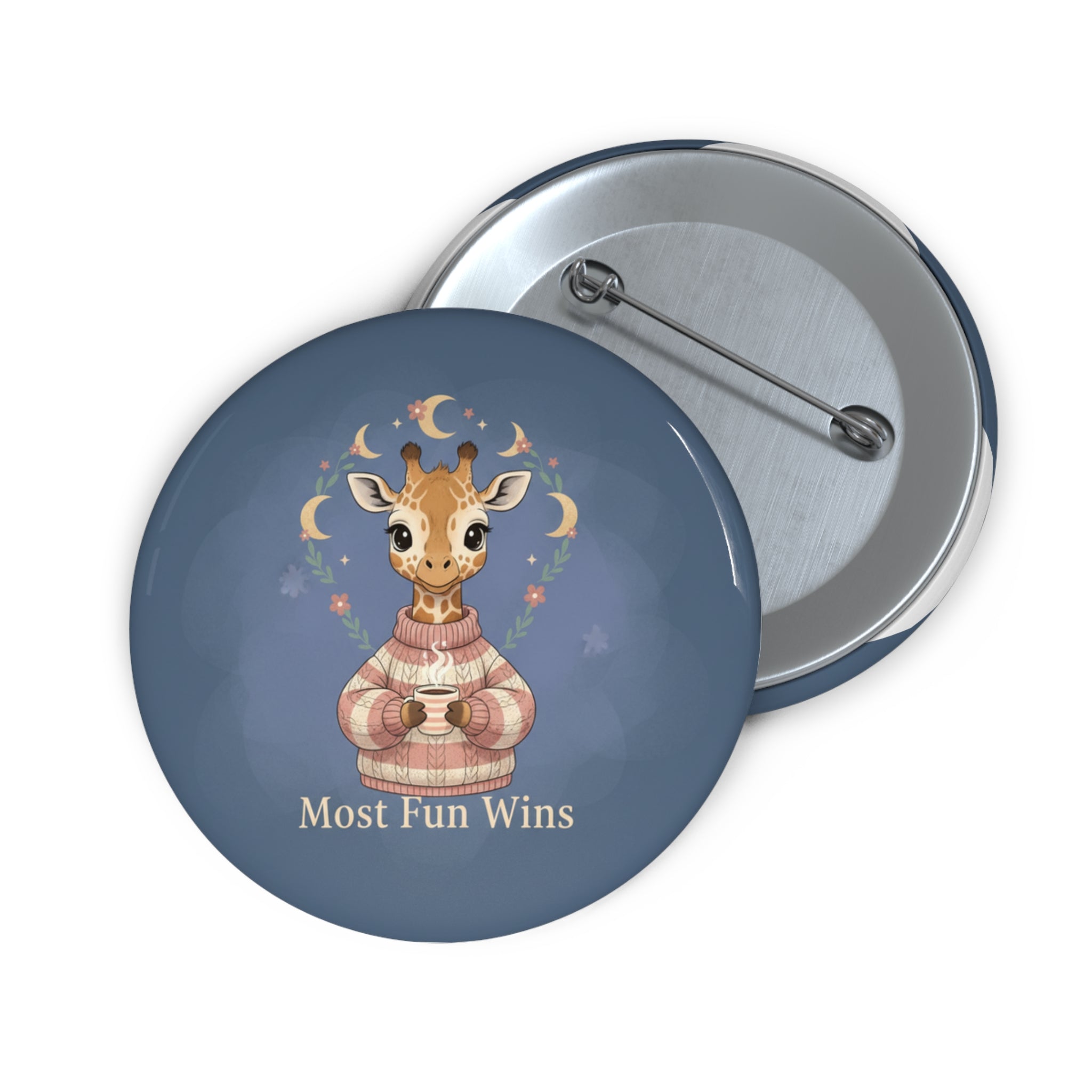 Giraffe Pin Button – Most Fun Wins