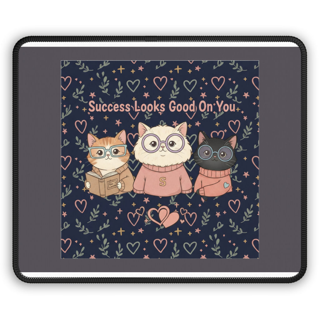 Cats With Glasses Mouse Pad – Success Looks Good on You