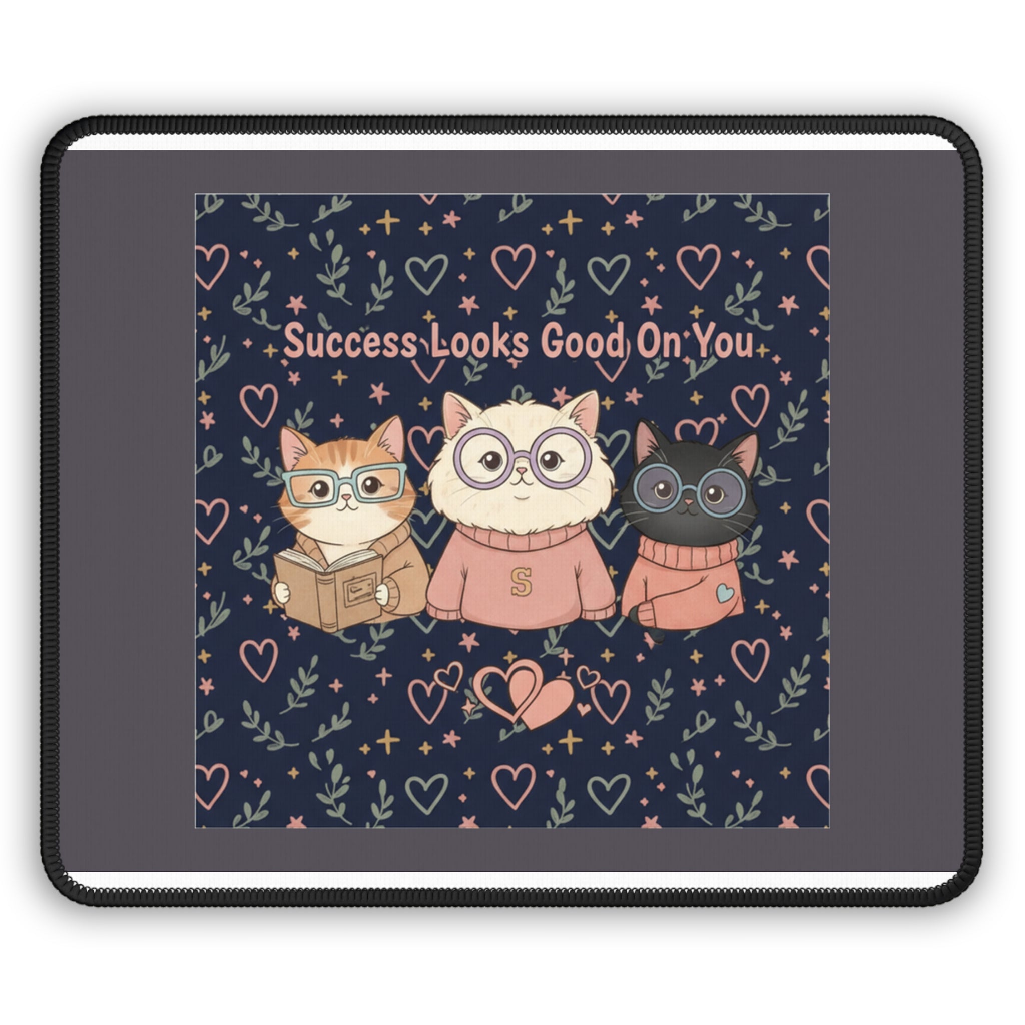 Cats With Glasses Mouse Pad – Success Looks Good on You
