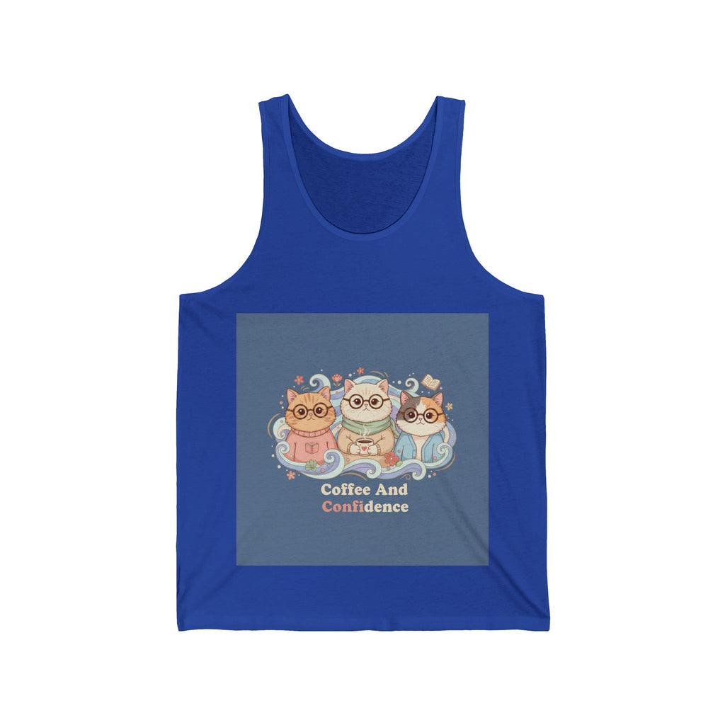 Cats With Glasses Tank Top – Coffee and Confidence