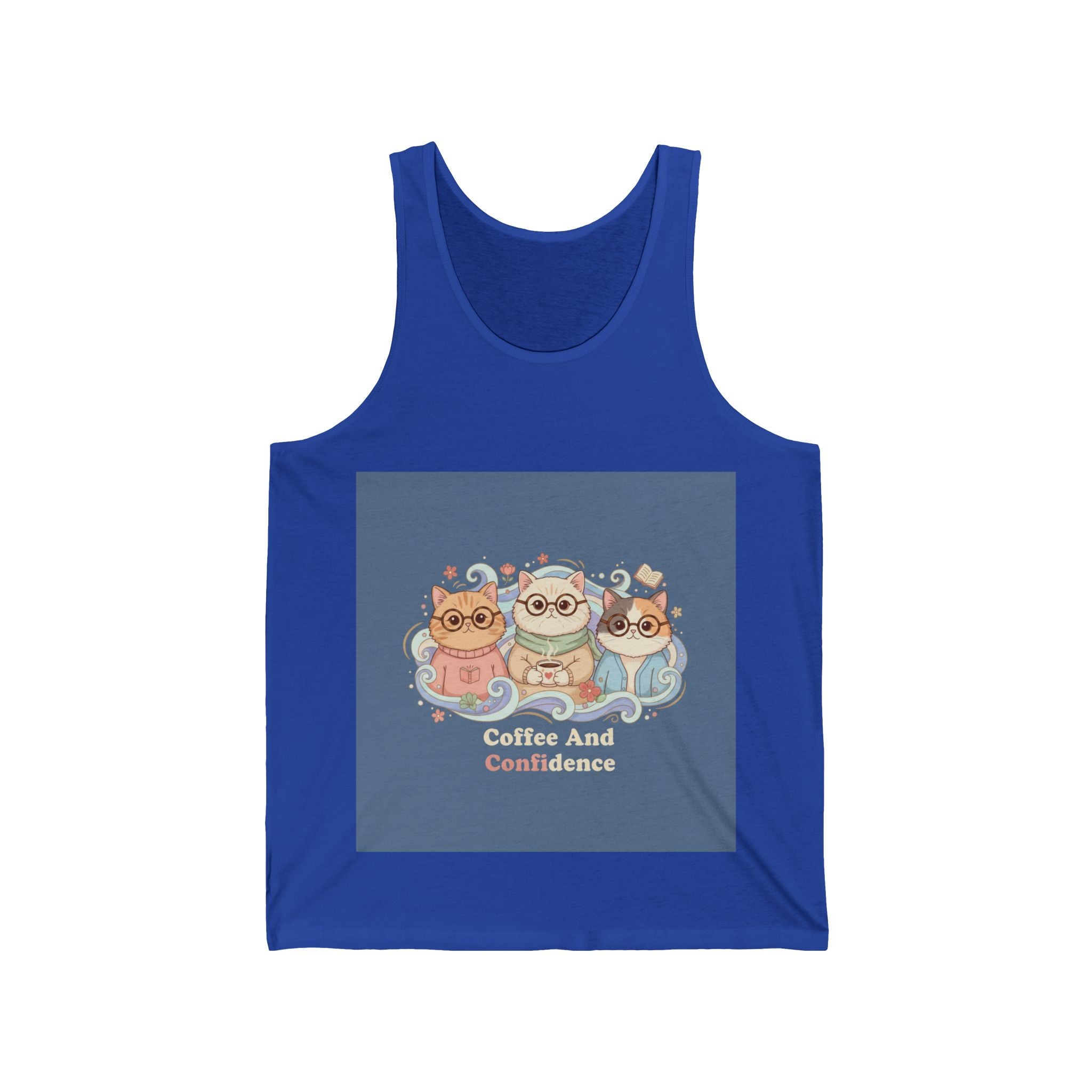 Cats With Glasses Tank Top – Coffee and Confidence