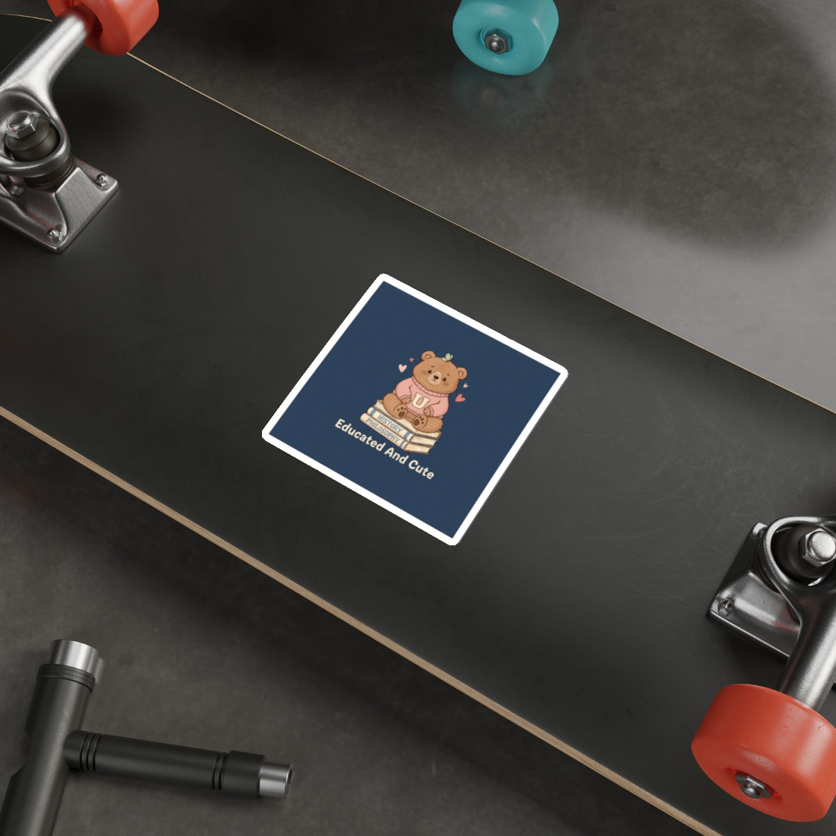 Bear Die-Cut Sticker – Educated and Cute