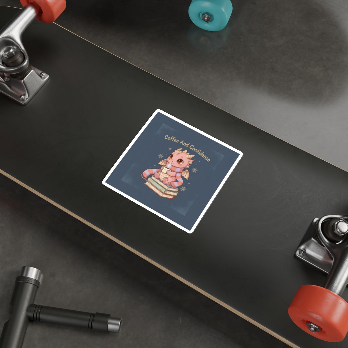 Dragon Die-Cut Sticker – Coffee and Confidence