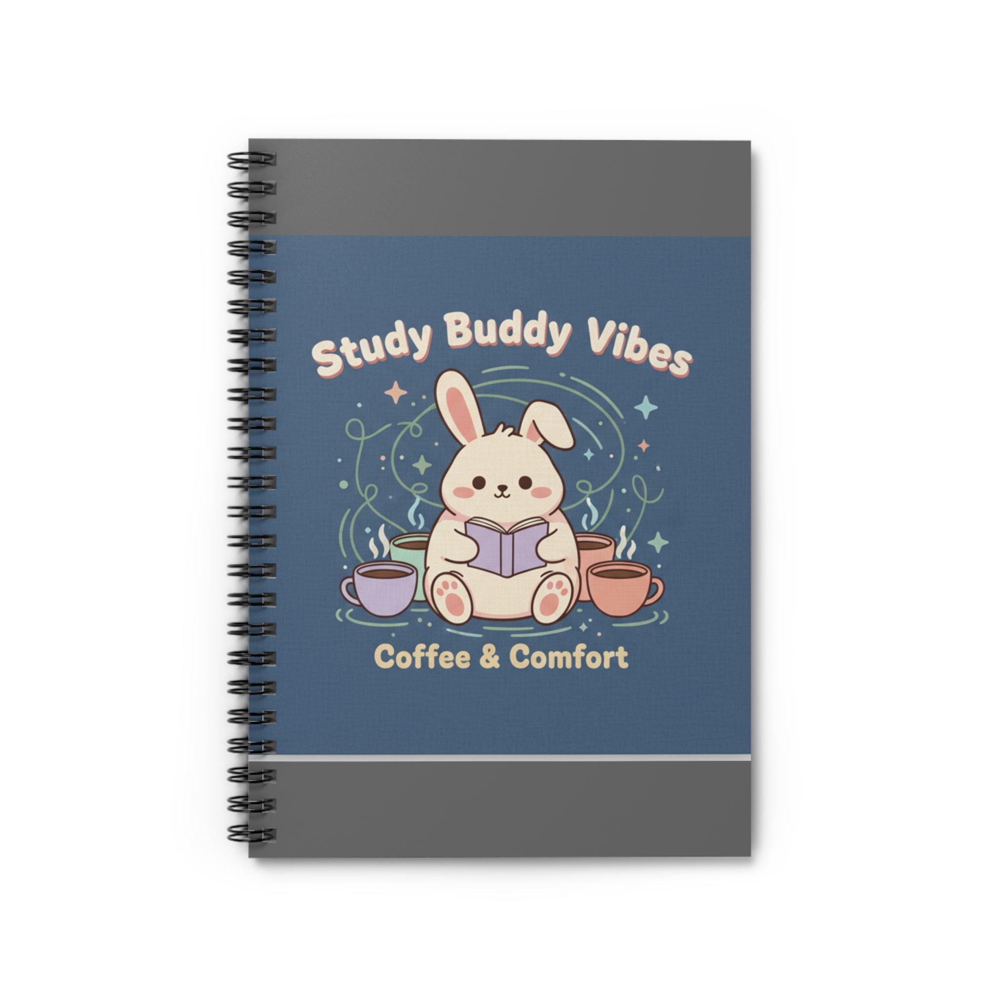 Bunny Spiral Notebook – Study Buddy Vibes Coffee Comfort