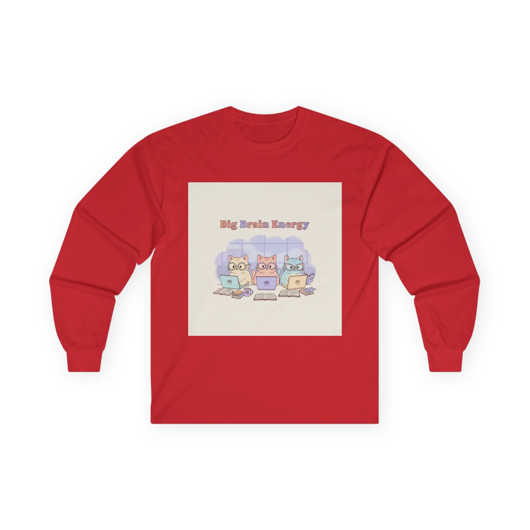 Big Brain Energy Cats Long Sleeve Tee