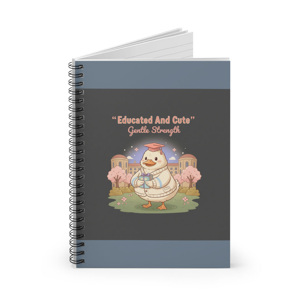 Duck In A Cardigan Spiral Notebook – Educated and Cute Gentle Strength