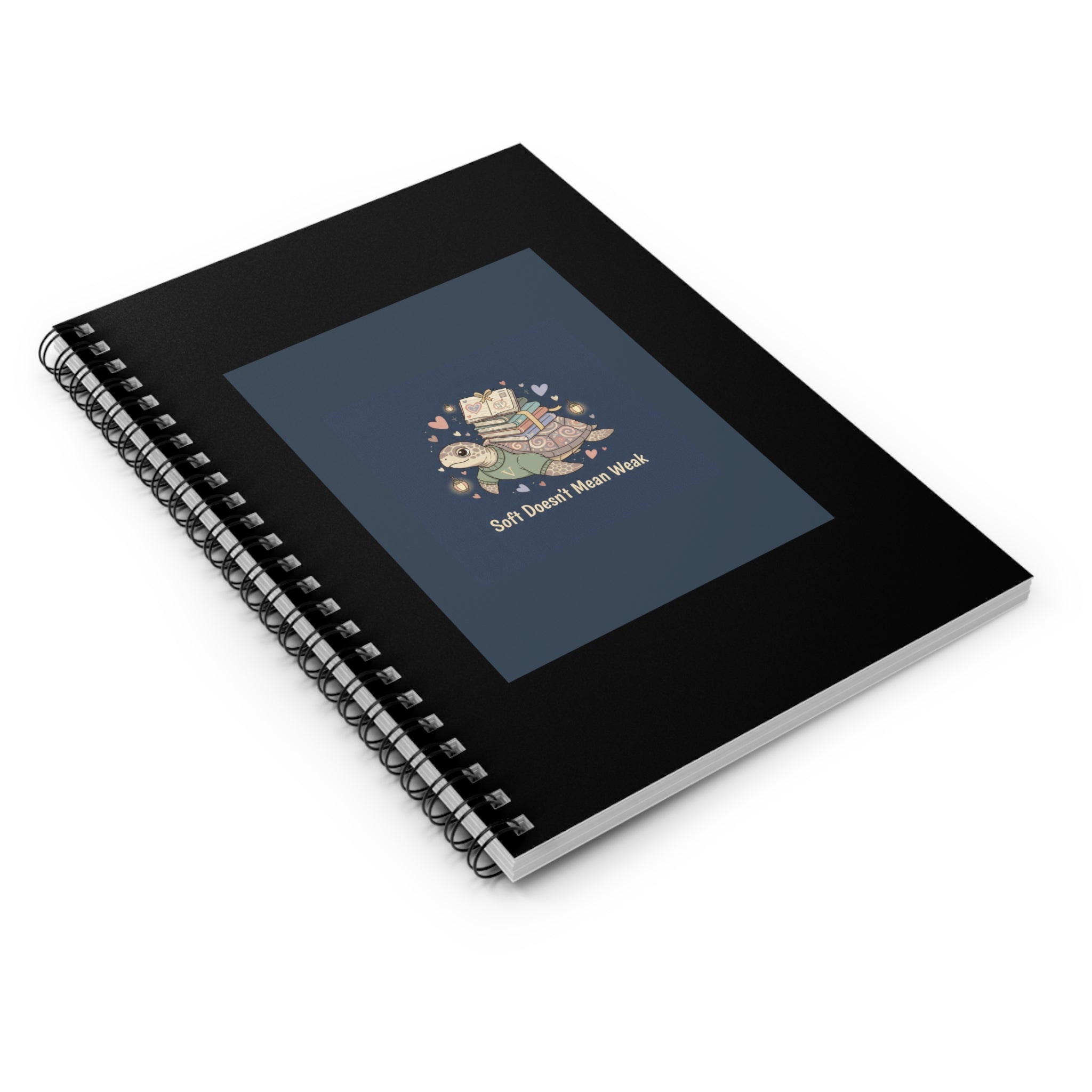 Soft Doesnt Mean Weak Turtle Spiral Notebook
