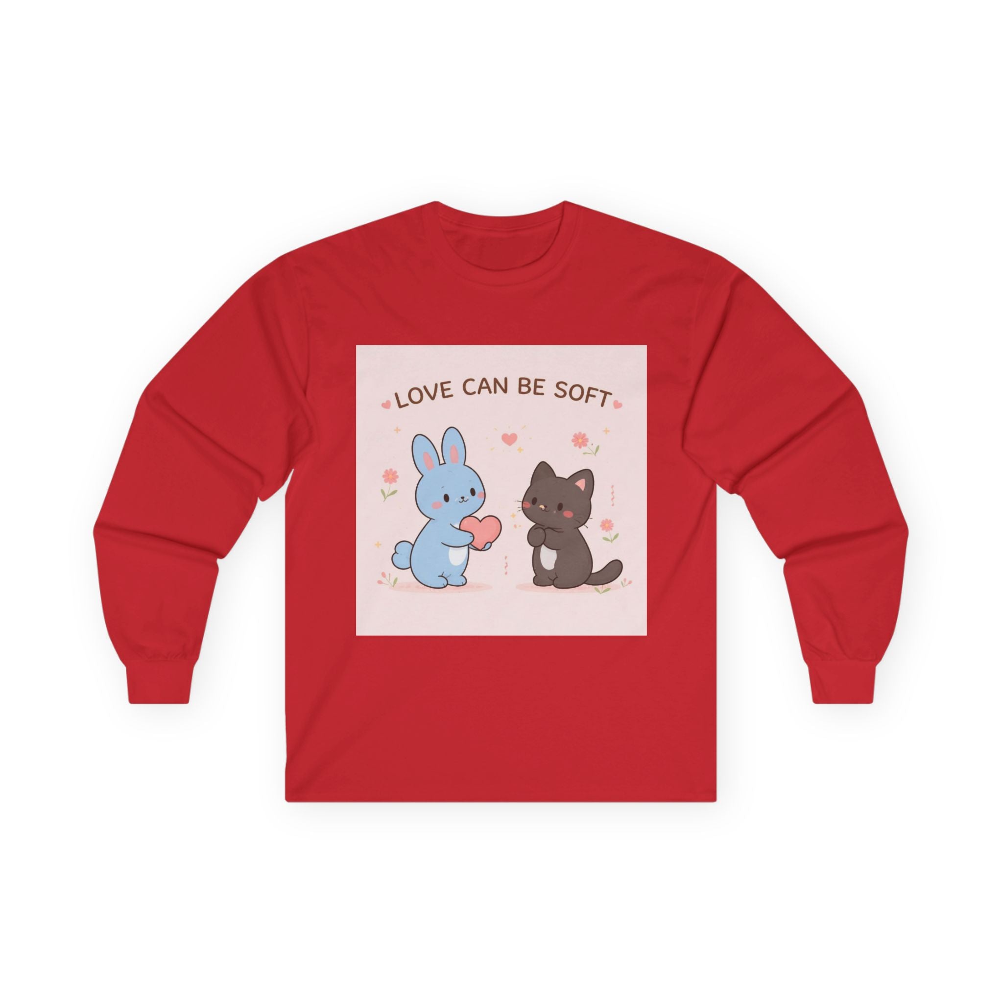 LOVE CAN BE SOFT Rabbit, cat Long Sleeve Tee
